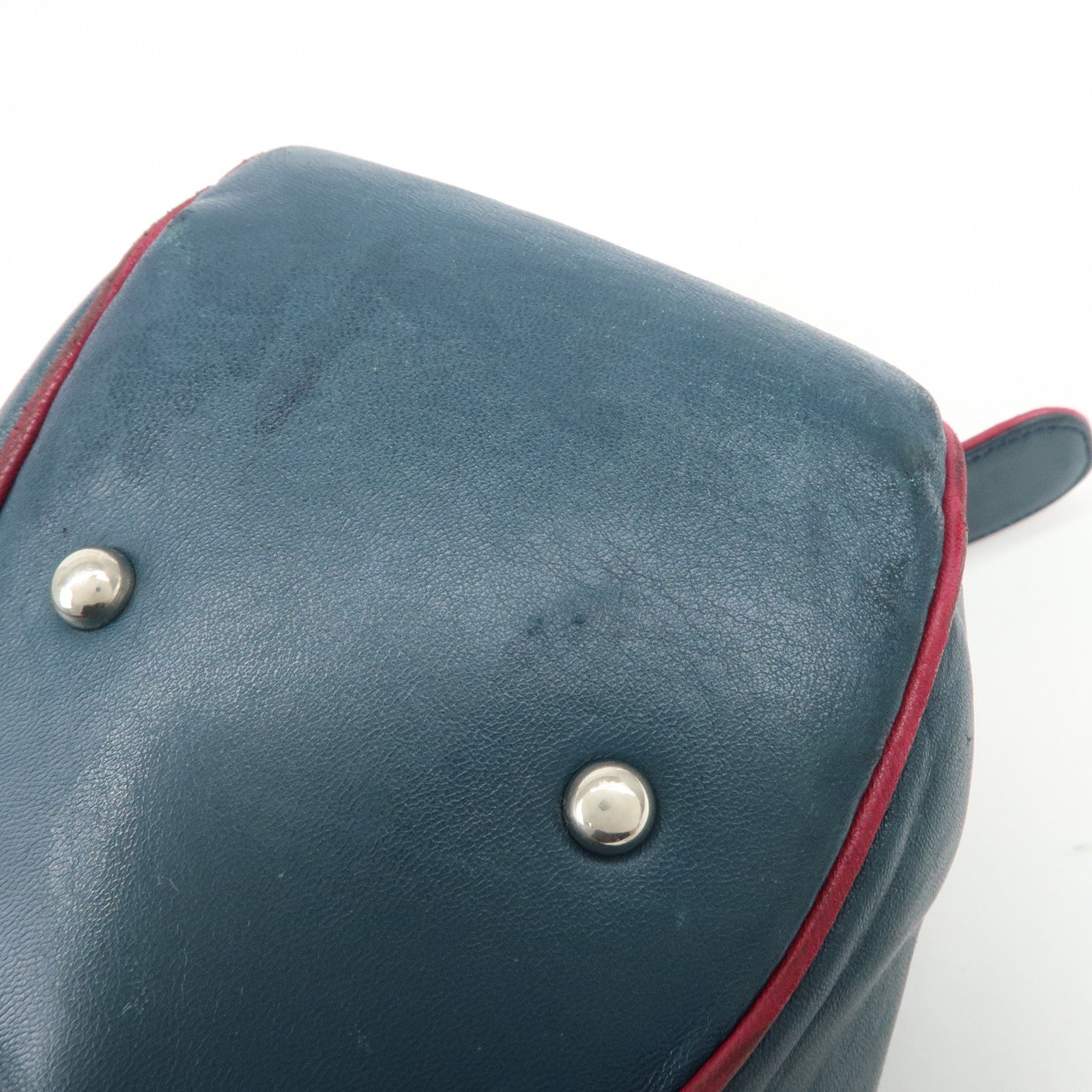 LOEWE Nappa Leather Shoulder Bag Hand Bag Blue Pink