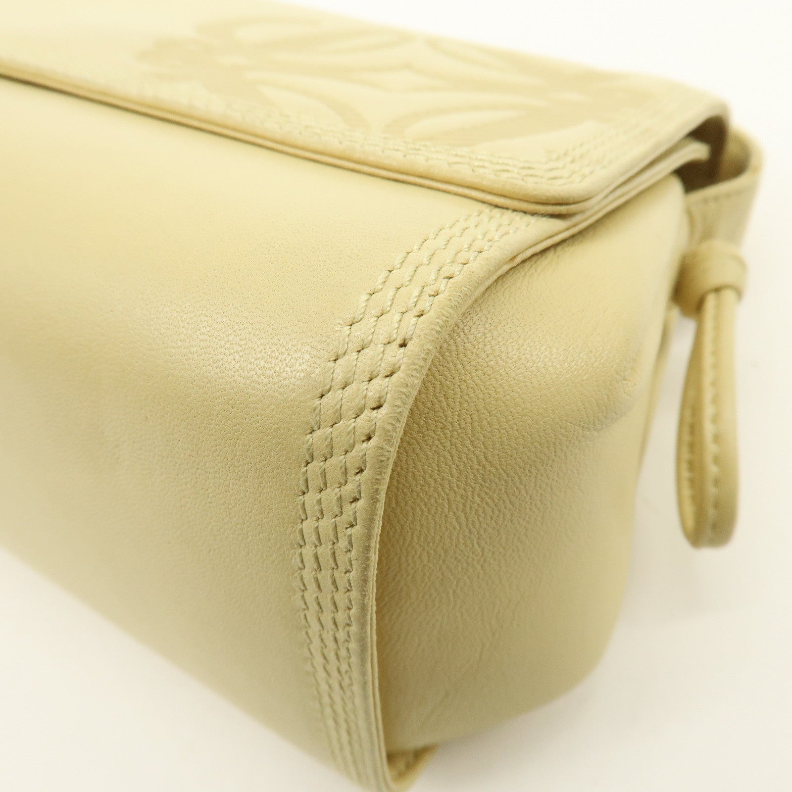 LOEWE Anagram Leather Shoulder Bag Crossbody Bag Beige