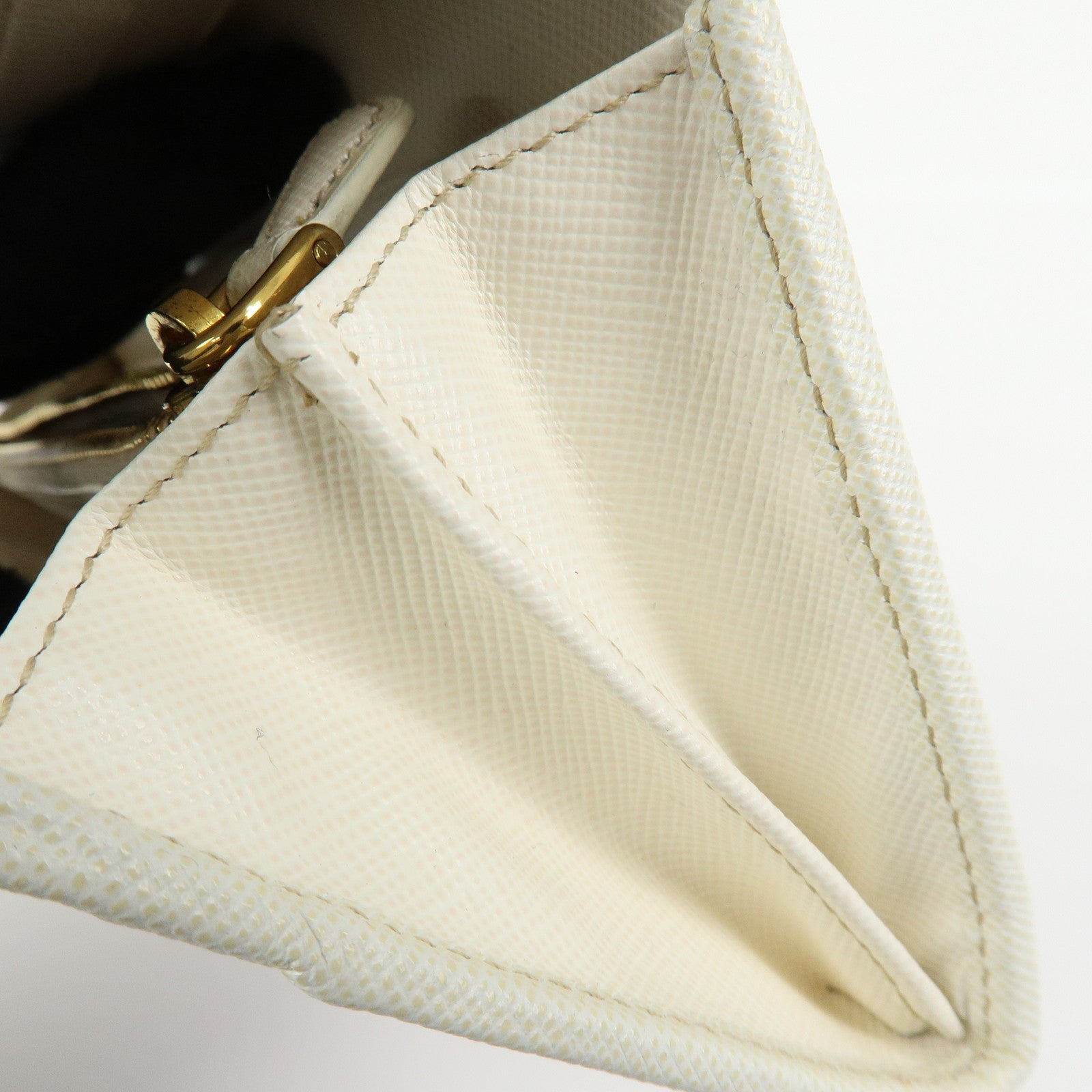 PRADA Triangle Logo Saffiano Leather Long Wallet White Pink 1M1132