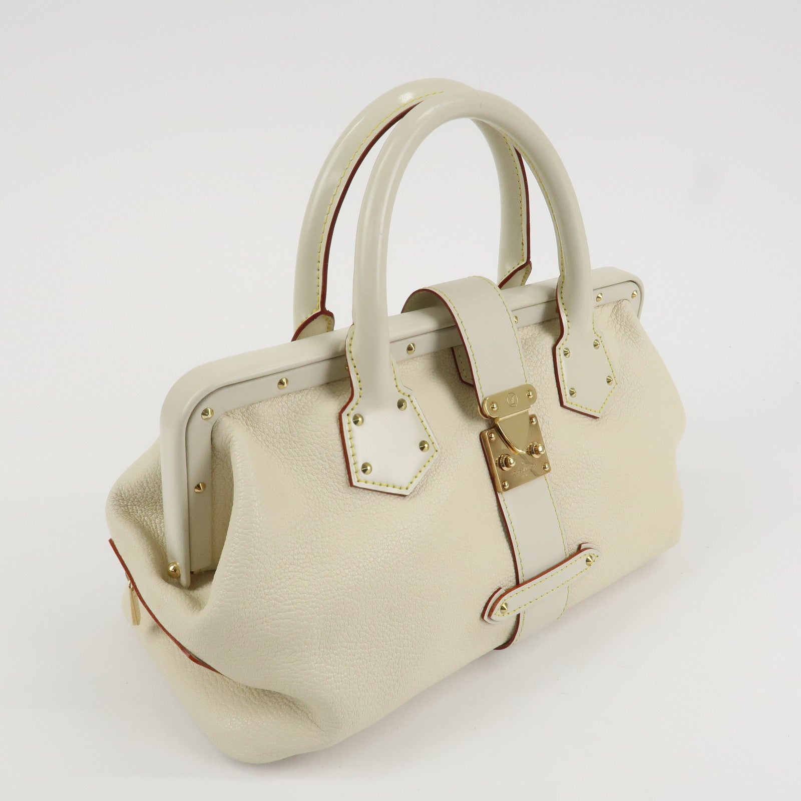 Louis Vuitton Suhari Leather PM Blanc Ivory Gold Hardware M91811 Used