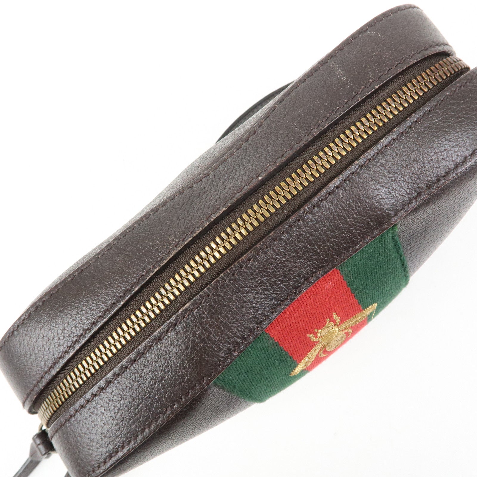 GUCCI Sherry Leather Shoulder Bag Crossbody Bag Brown 412008