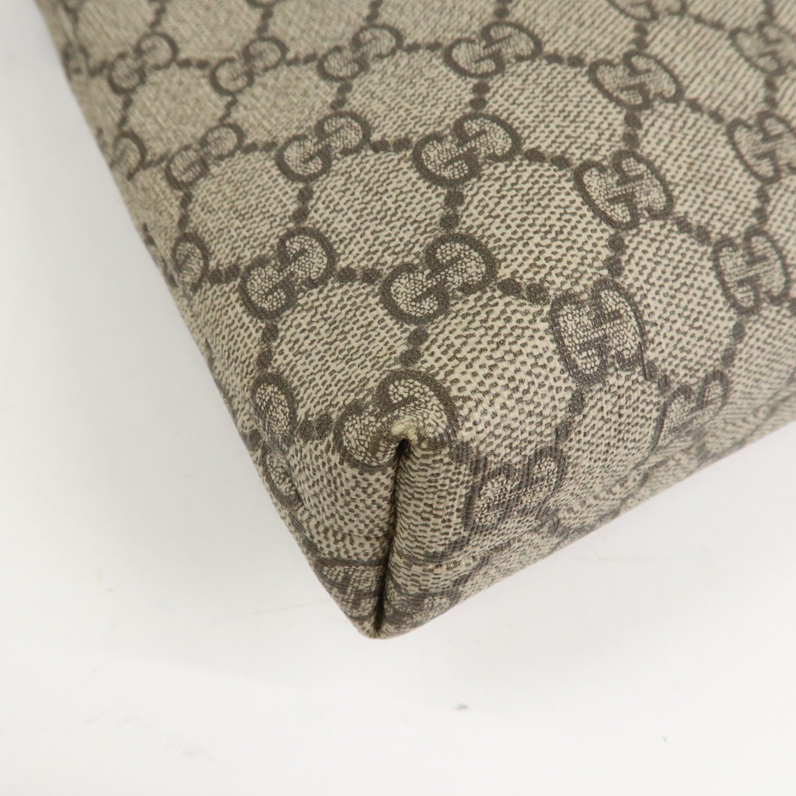 GUCCI GG Supreme Leather Shoulder Crossbody Bag Beige Brown 388924 Used