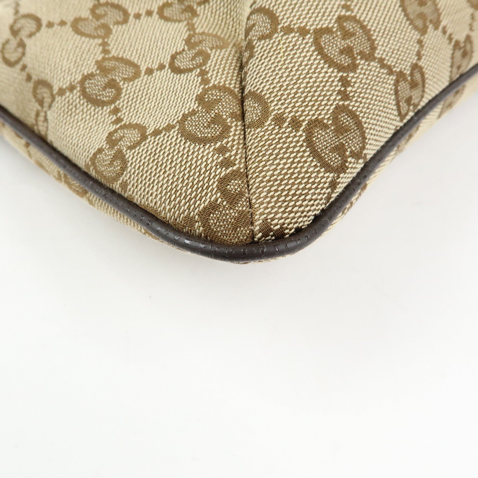 GUCCI Sherry GG Canvas Leather Shoulder Crossbody Bag Beige 189749