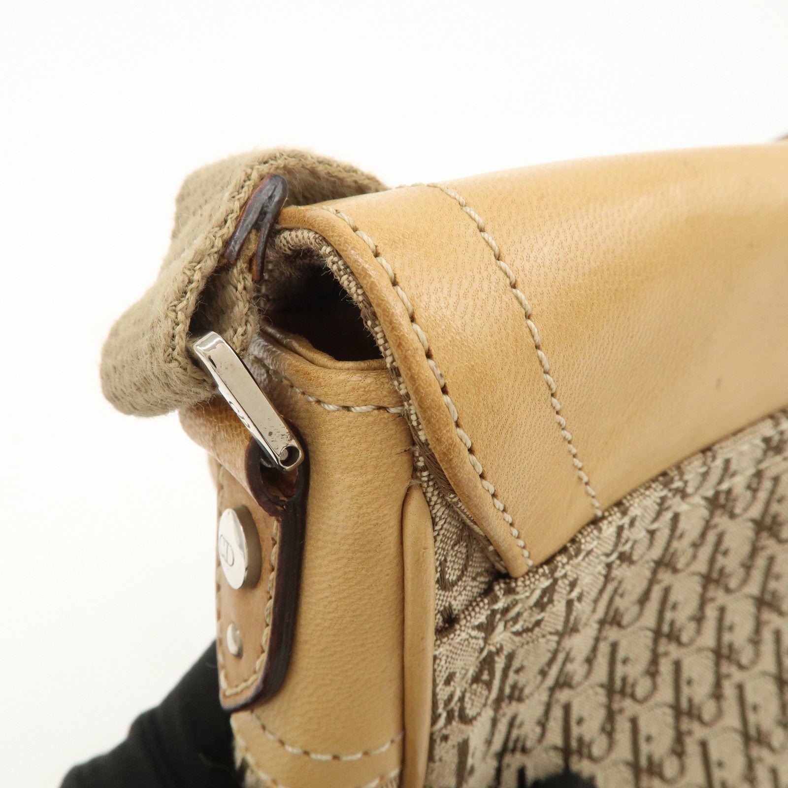 Christian Dior Trotter Street Chic Canvas Leather Shoulder Bag