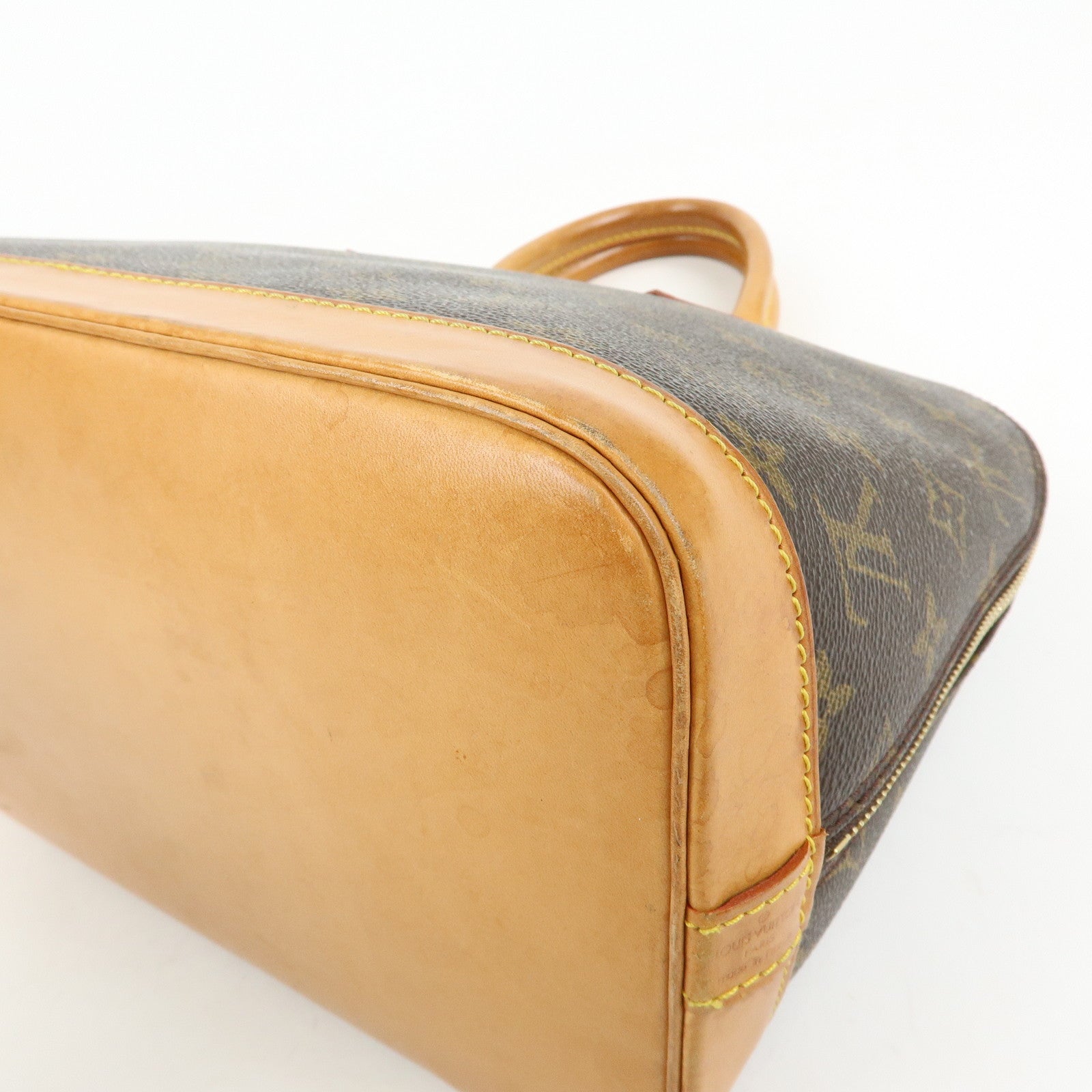 Louis Vuitton Monogram Canvas Leather Alma PM Hand Bag Brown M51130