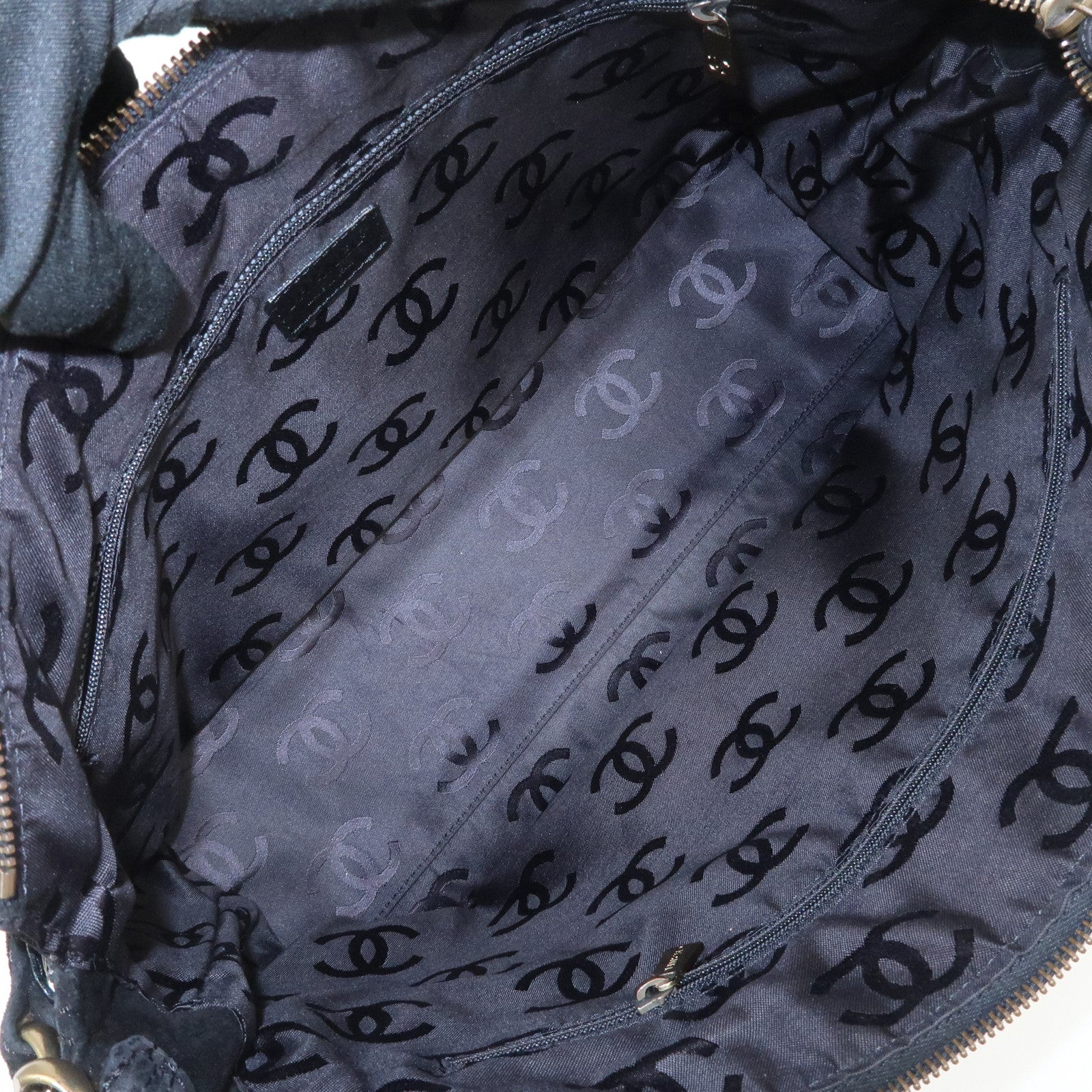 CHANEL Suede Shoulder Bag Hand Bag Tassel Black Used