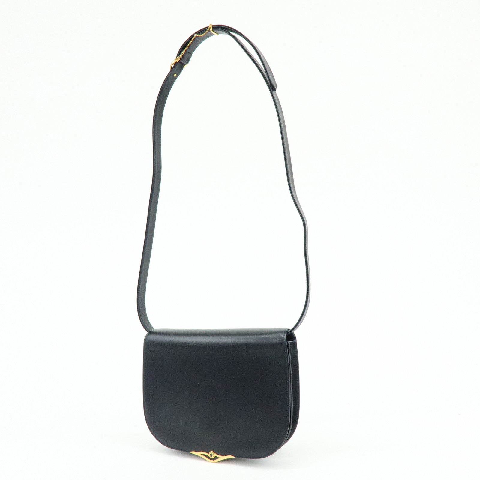 Cartier Leather Shoulder Bag Crossbody Bag Black