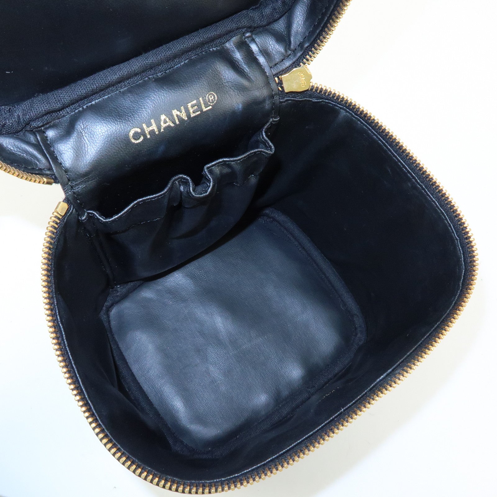 CHANEL COCO Mark Caviarskin Vanity Bag Hand Bag Black A01998