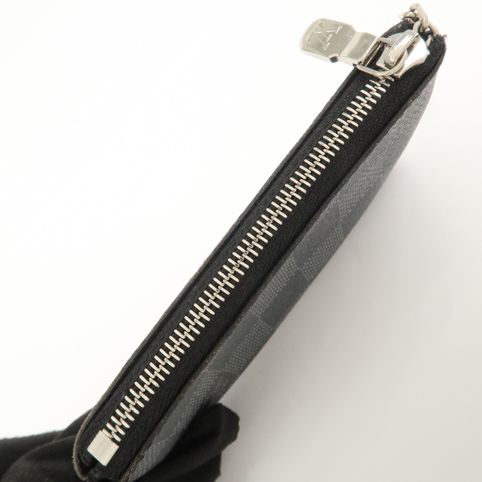 Louis Vuitton Damier Graphite Pochette Cles Coin Case Black N60155