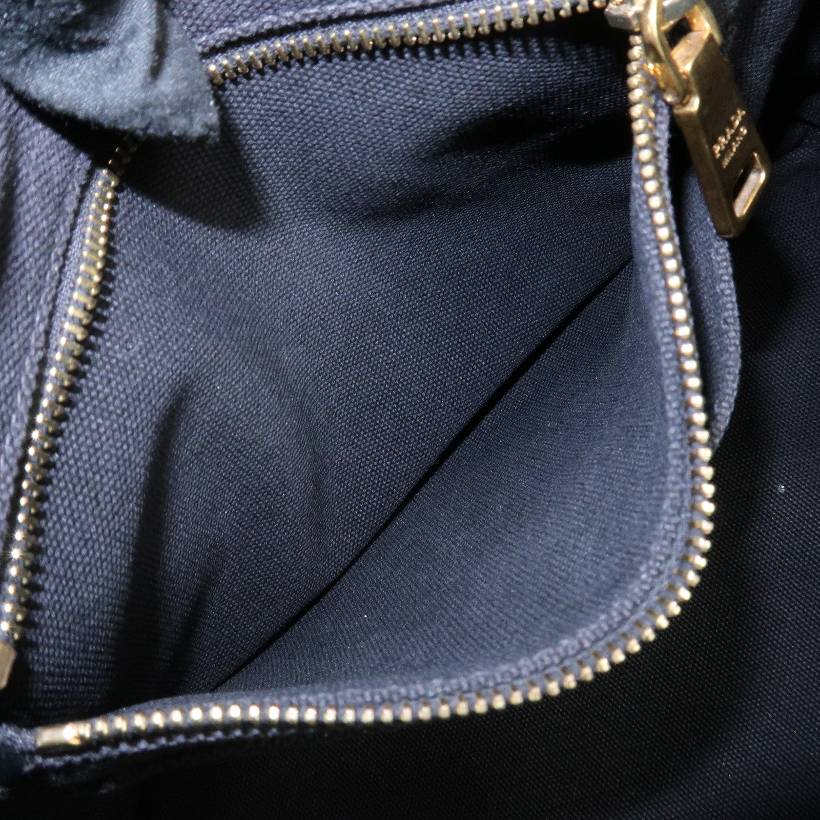 PRADA Triangle Logo Denim Canapa Bijoux 2Way Hand Bag Black B2642B