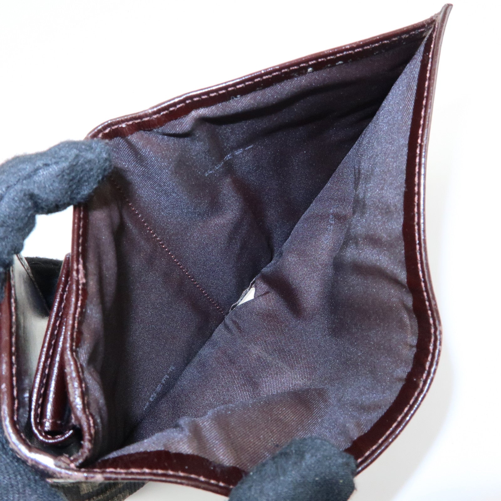 FENDI Zucca Canvas Leather Compact Wallet Brown 2270・30729・008