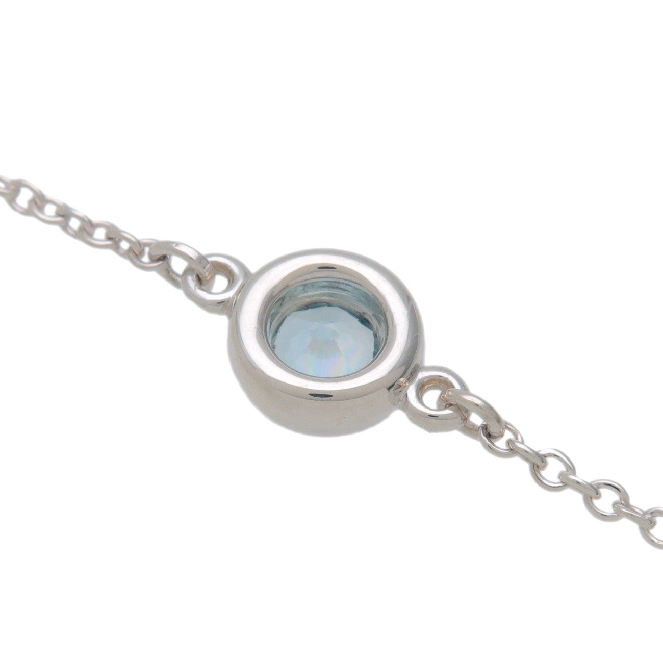 Tiffany & Co By the Yard 1P Aquamarine Bracelet 0.13ct SV925 Silver