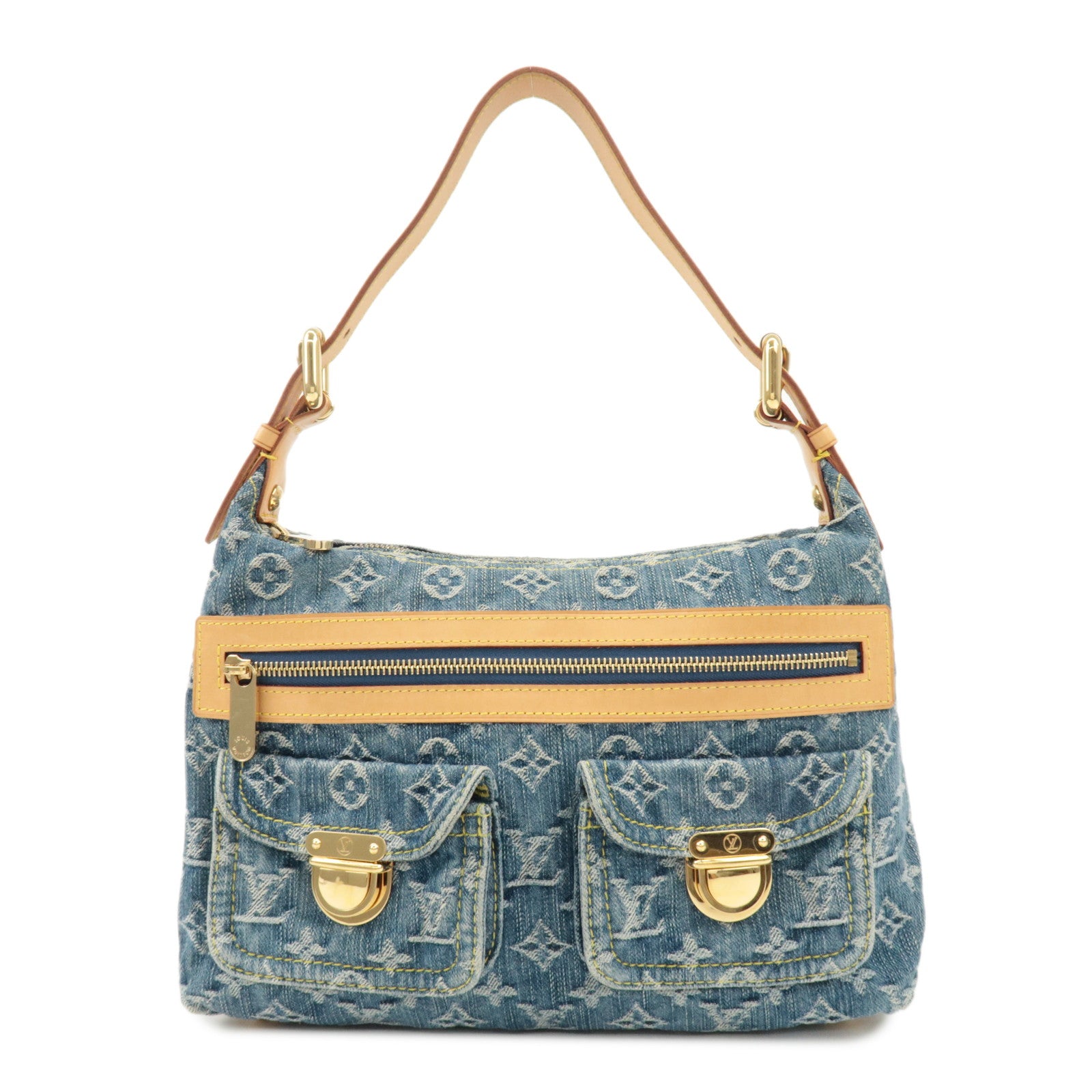 Louis Vuitton Monogram Denim Baggy PM 2Way Bag Shoulder Bag M95049 Used