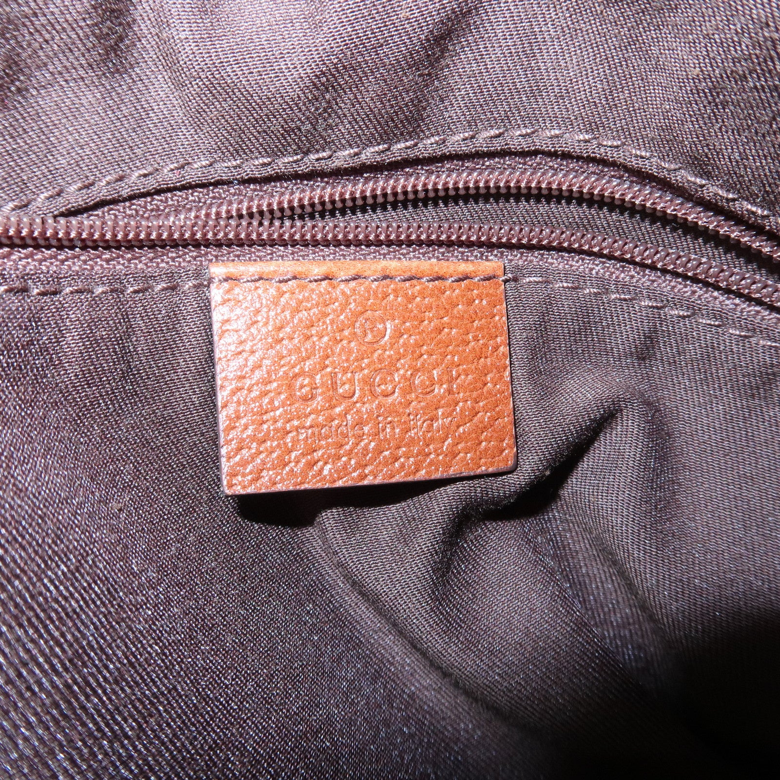 GUCCI Interlocking G Abbey GG Denim Shoulder Bag Brown Denim 130738