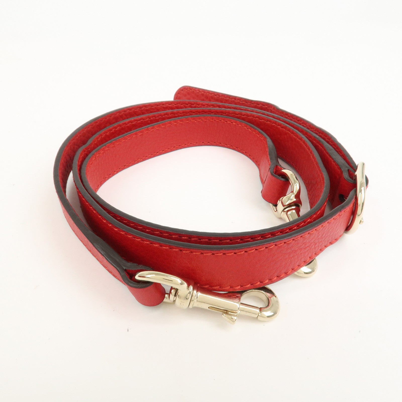 GUCCI Bamboo Leather 2Way Shoulder Bag Hand Bag Red 308360