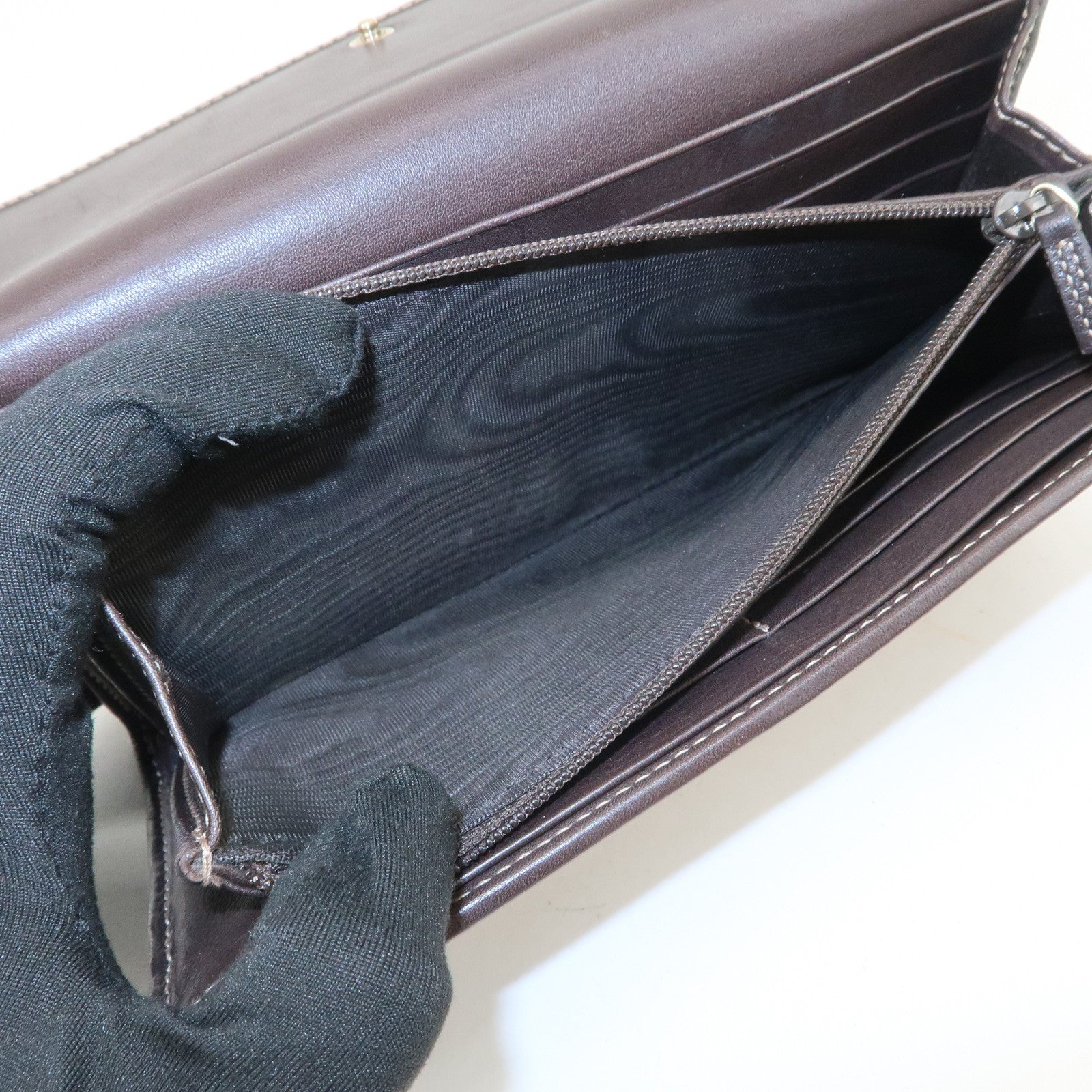 GUCCI Lovely Heart GG Canvas Leather Long Wallet Brown 251861