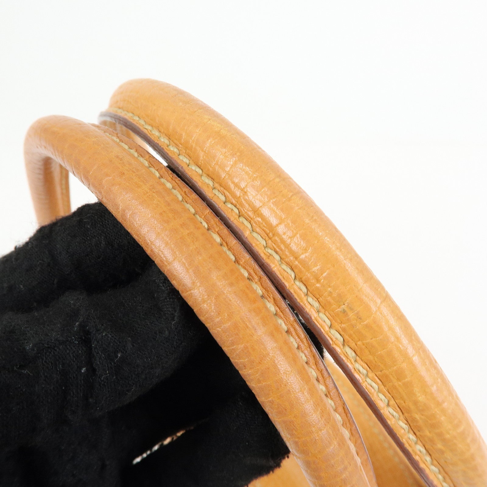 LOEWE Logo Embossed Leather Hand Bag Shoulder Bag Camel