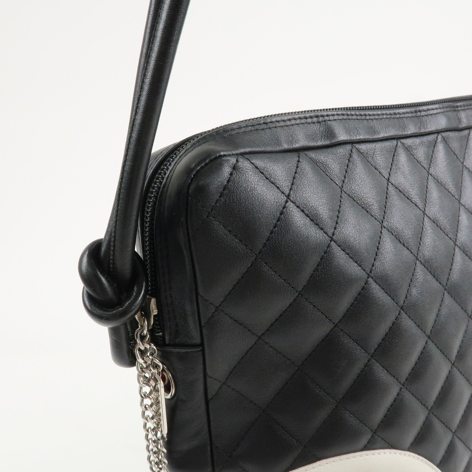 CHANEL Cambon Line COCO Mark Lamb Skin Large Shoulder Bag A25179