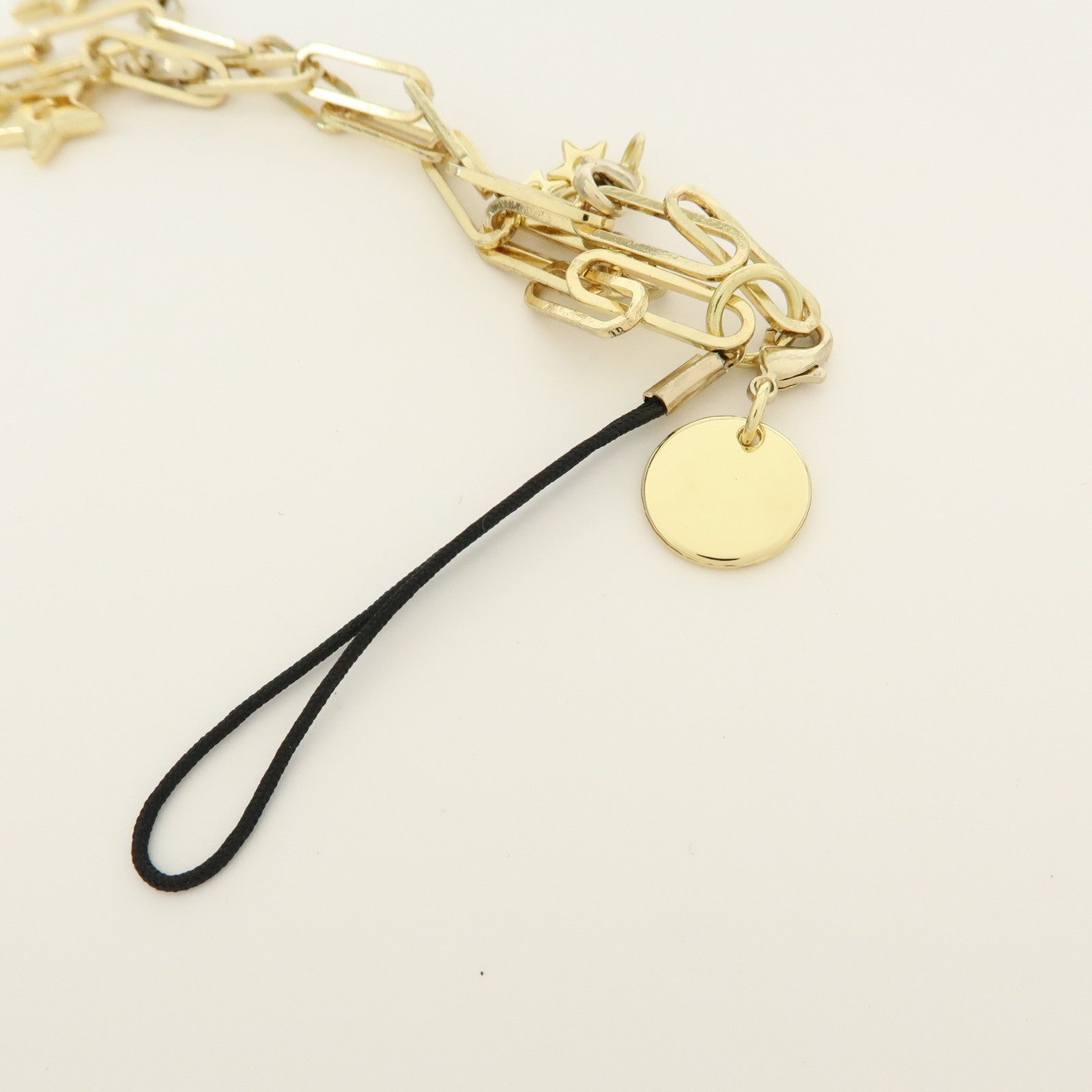 Christian Dior Star Motif CD Logo Metal Bag Charm Key Holder Gold