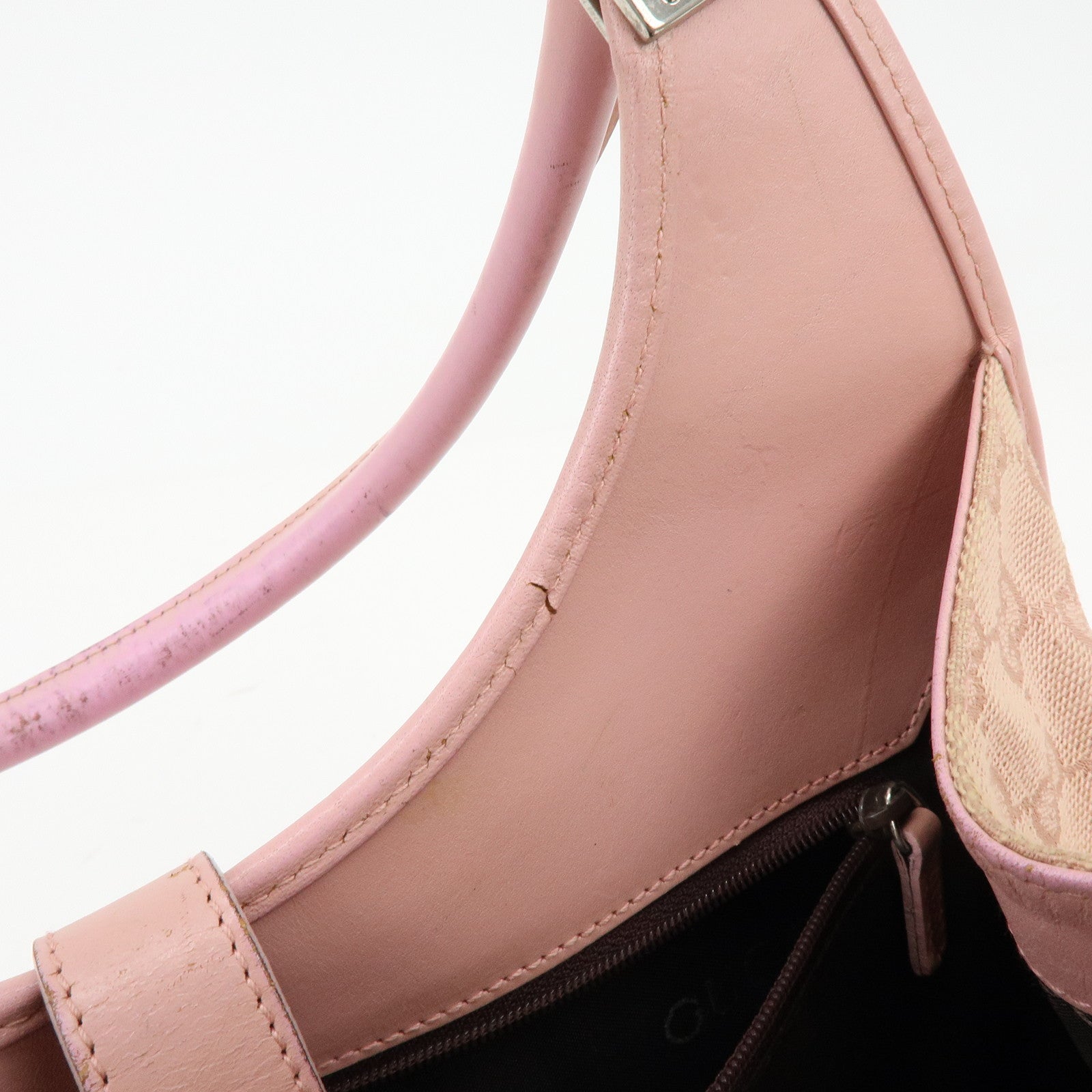 GUCCI Jackie GG Canvas Leather Shoulder Bag Pink 002・1067