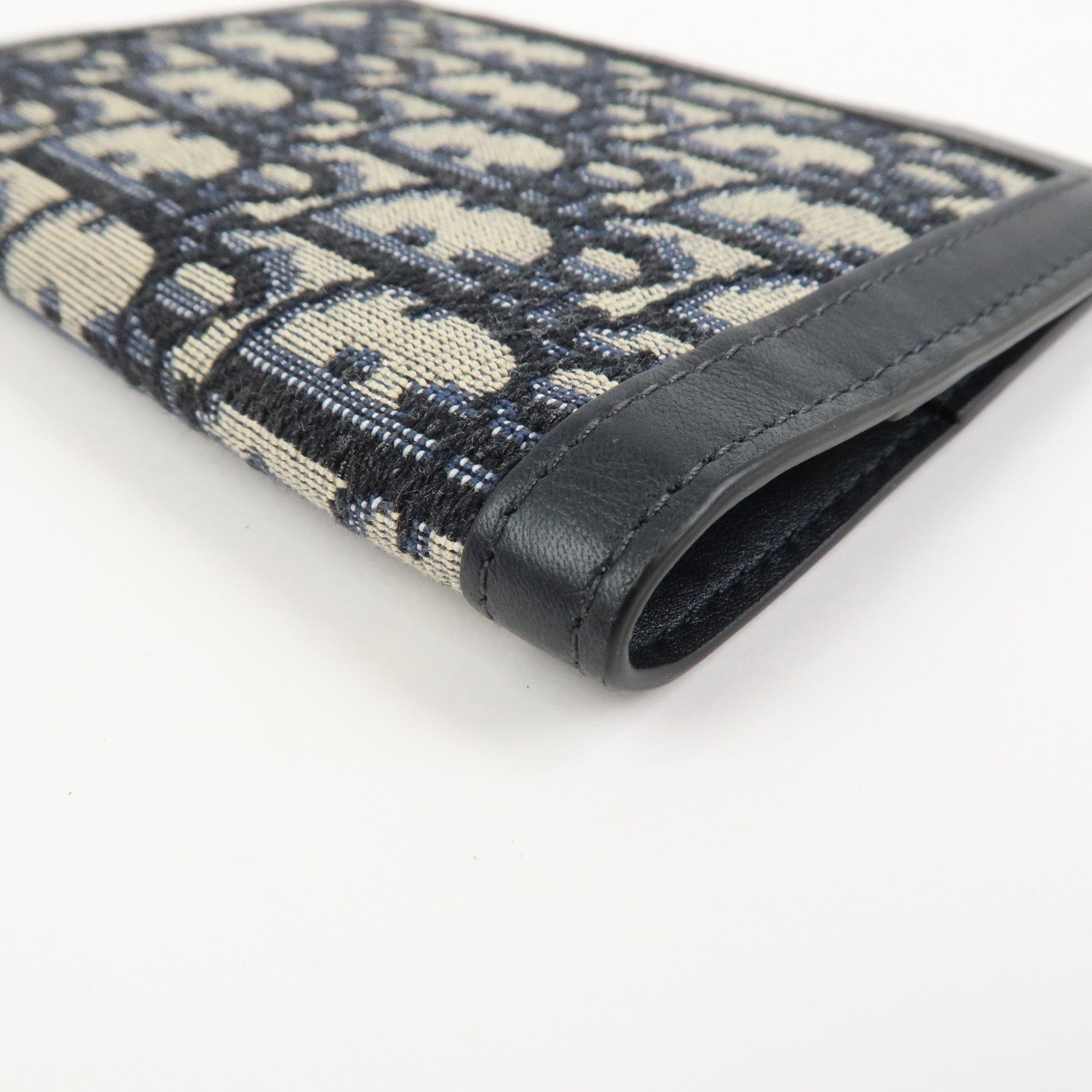 Christian Dior Trotter Jacquard Canvas Leather Card Passport Case