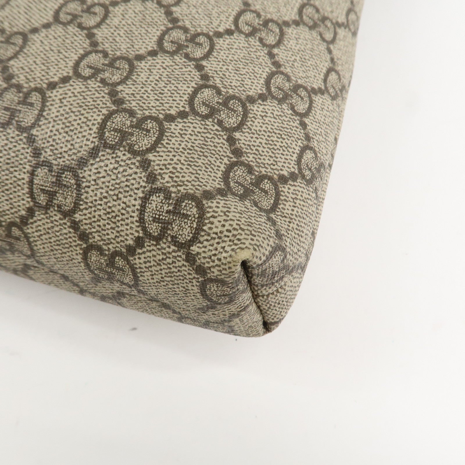 GUCCI GG Supreme Leather Shoulder Crossbody Bag Beige Brown 388924 Used