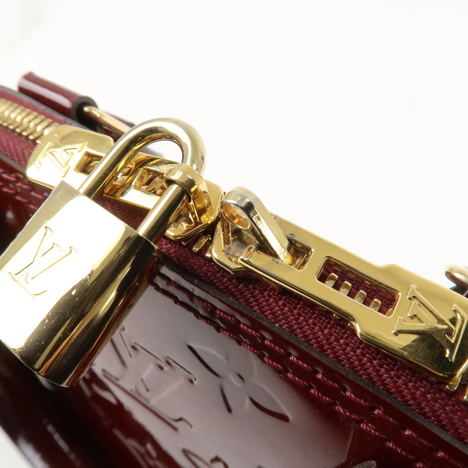 Louis Vuitton Monogram Vernis Alma BB Hand Bag Griotte M90231 Used