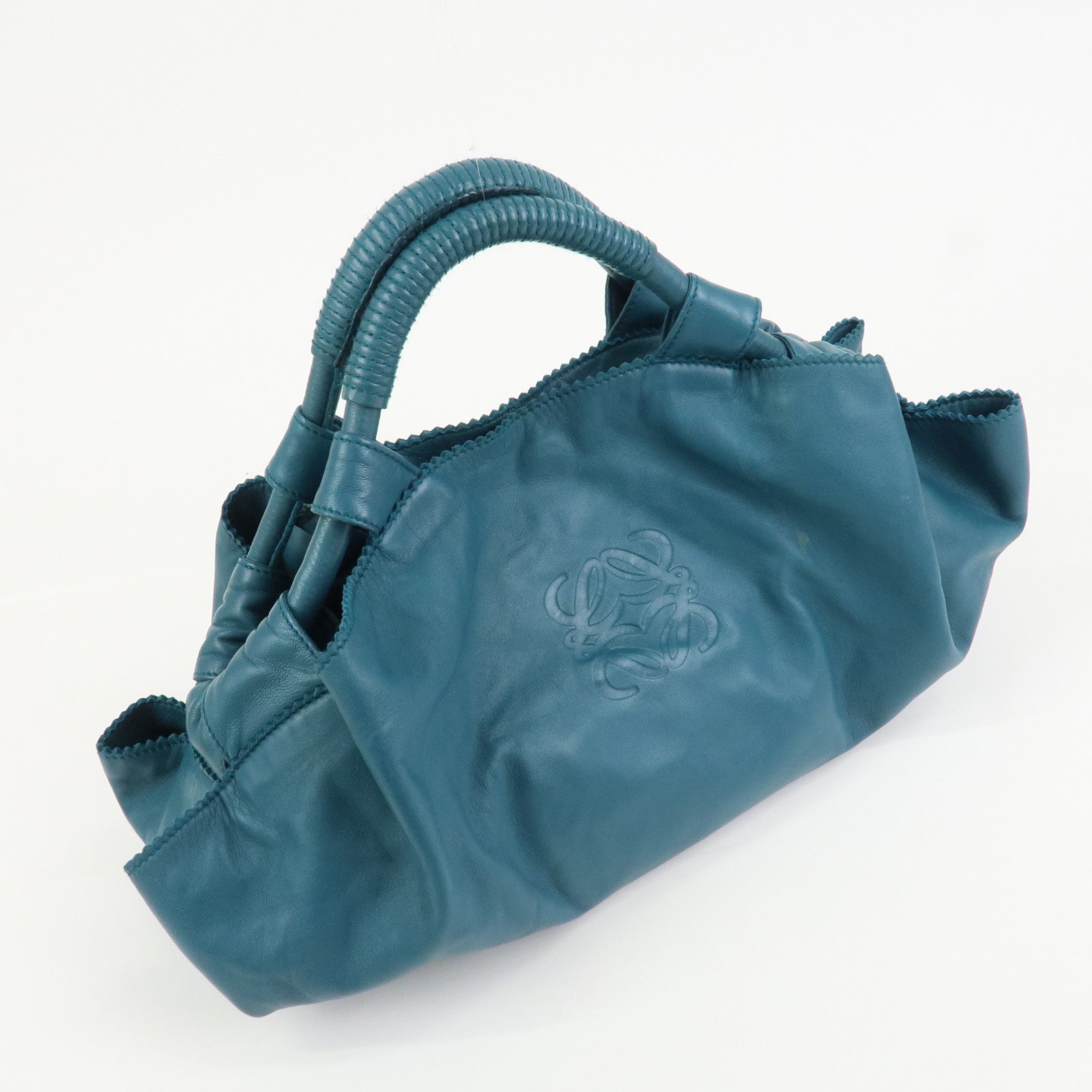 LOEWE Nappa Aire Nappa Leather Hand Bag Tote Bag Blue