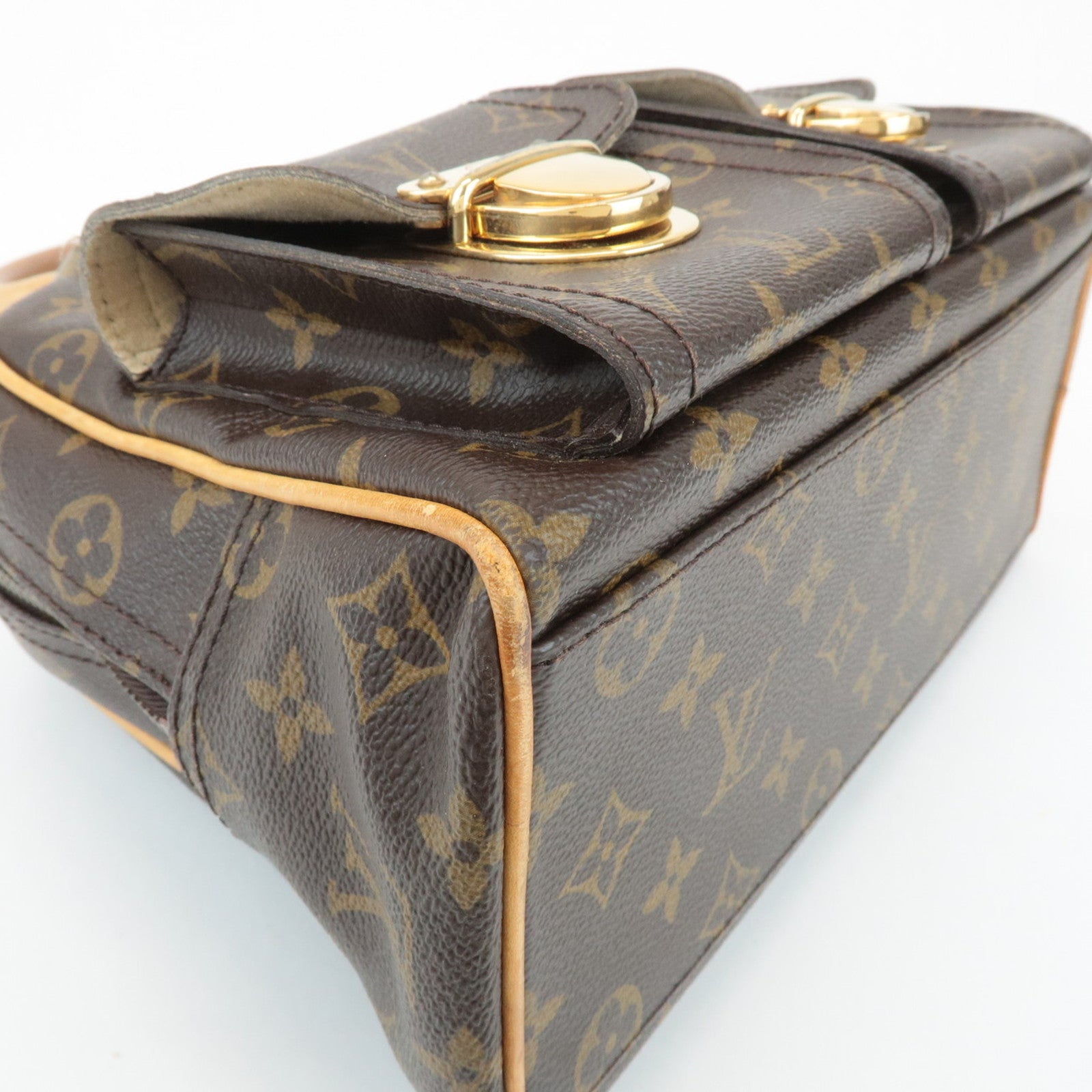 Louis Vuitton Monogram Manhattan PM Hand Bag Brown M40026