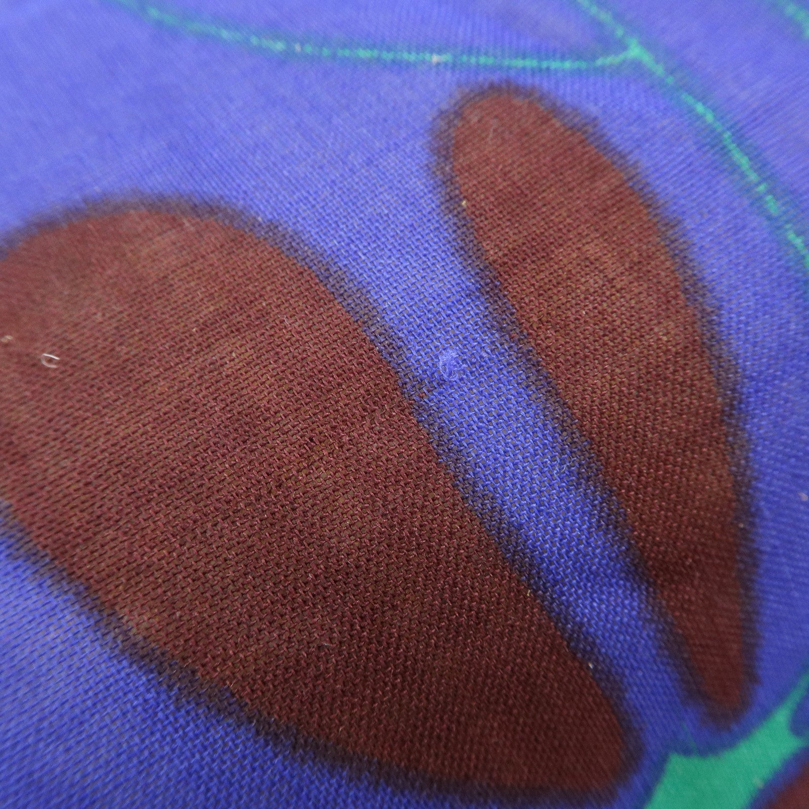 PRADA Triangle Logo Linen Leather 2Way Bag Flower Motif Blue BR4696