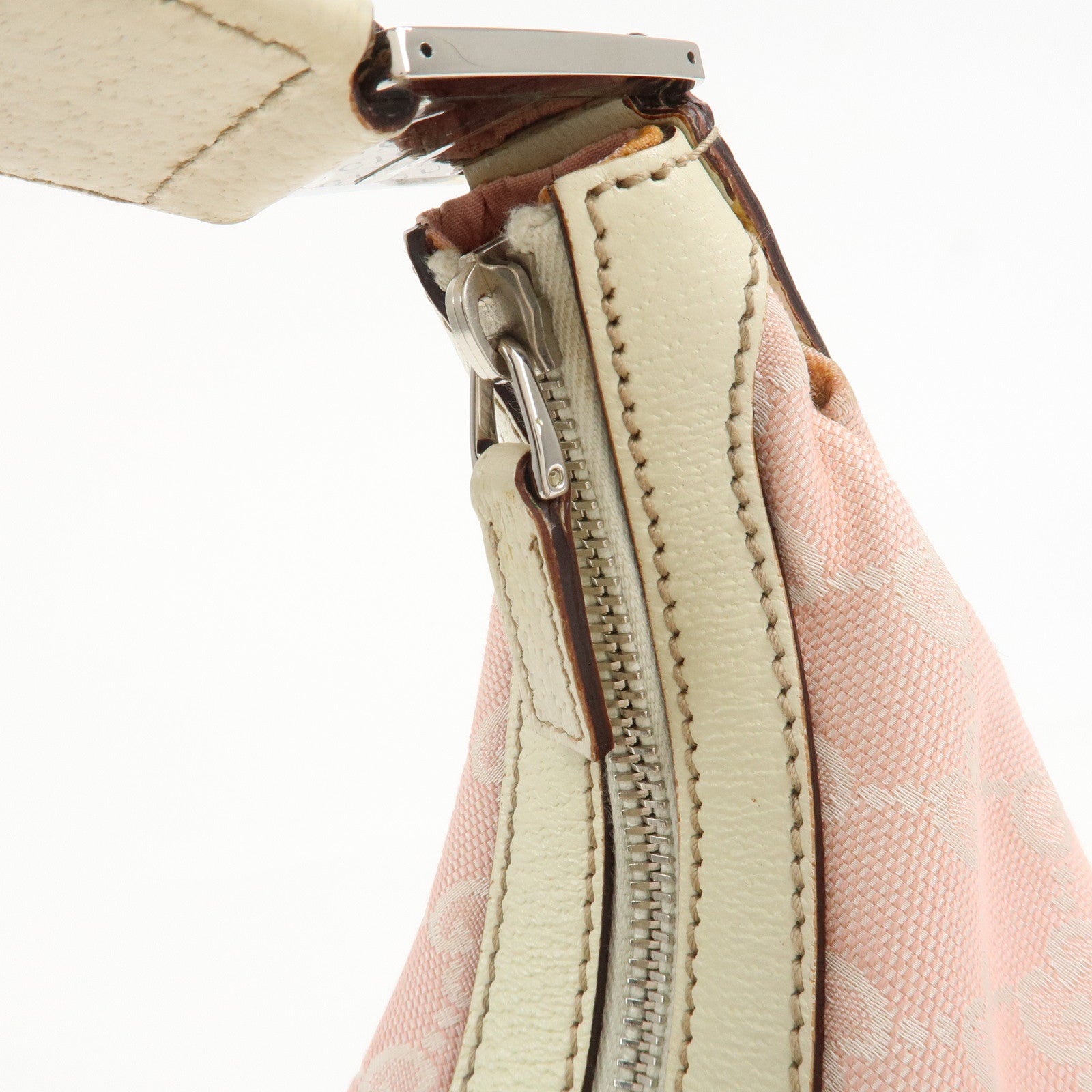 GUCCI Sherry Line GG Canvas Leather Shoulder Bag Pink 145757