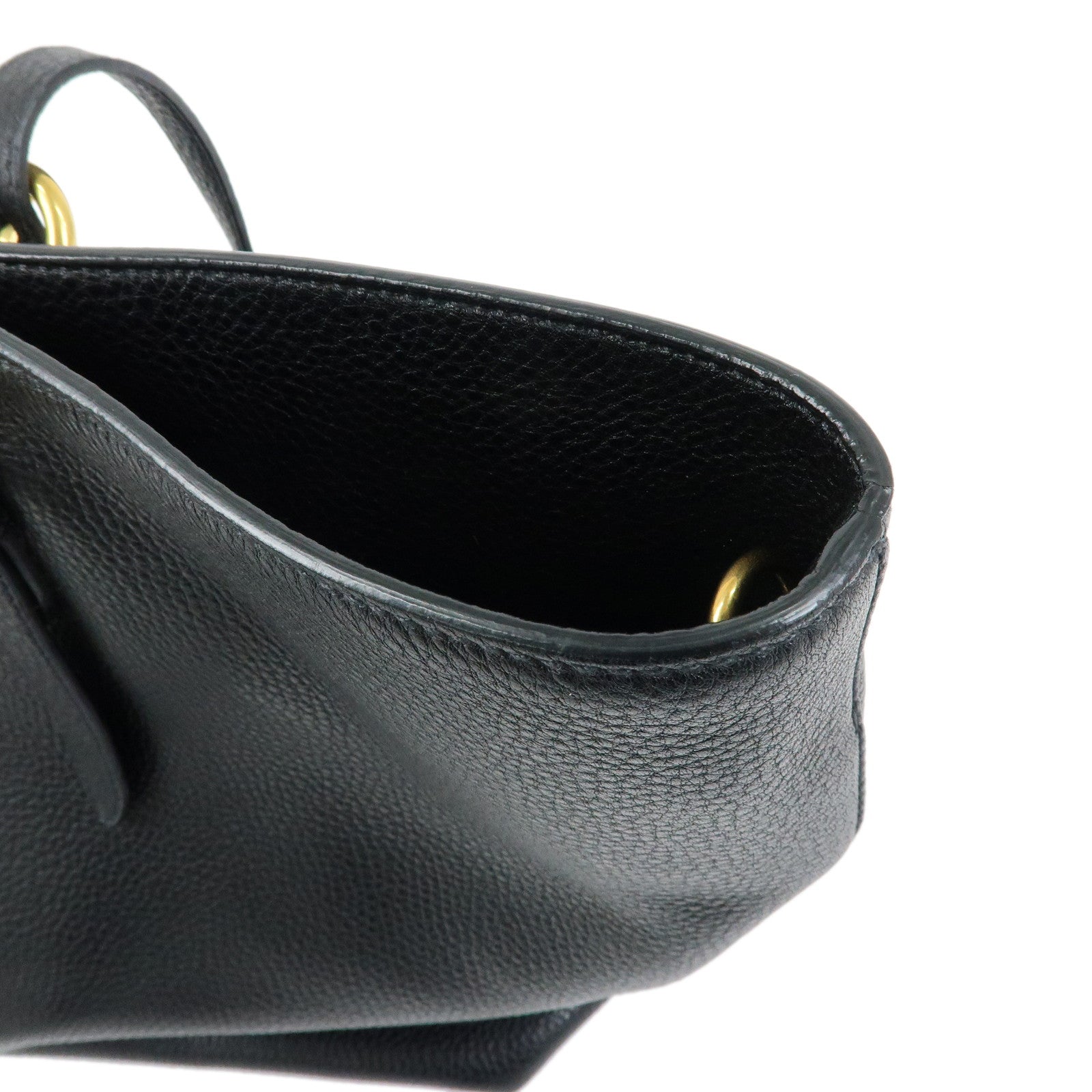 MIU MIU Madras Leather 2Way Bag Hand Bag Shoulder Bag Black