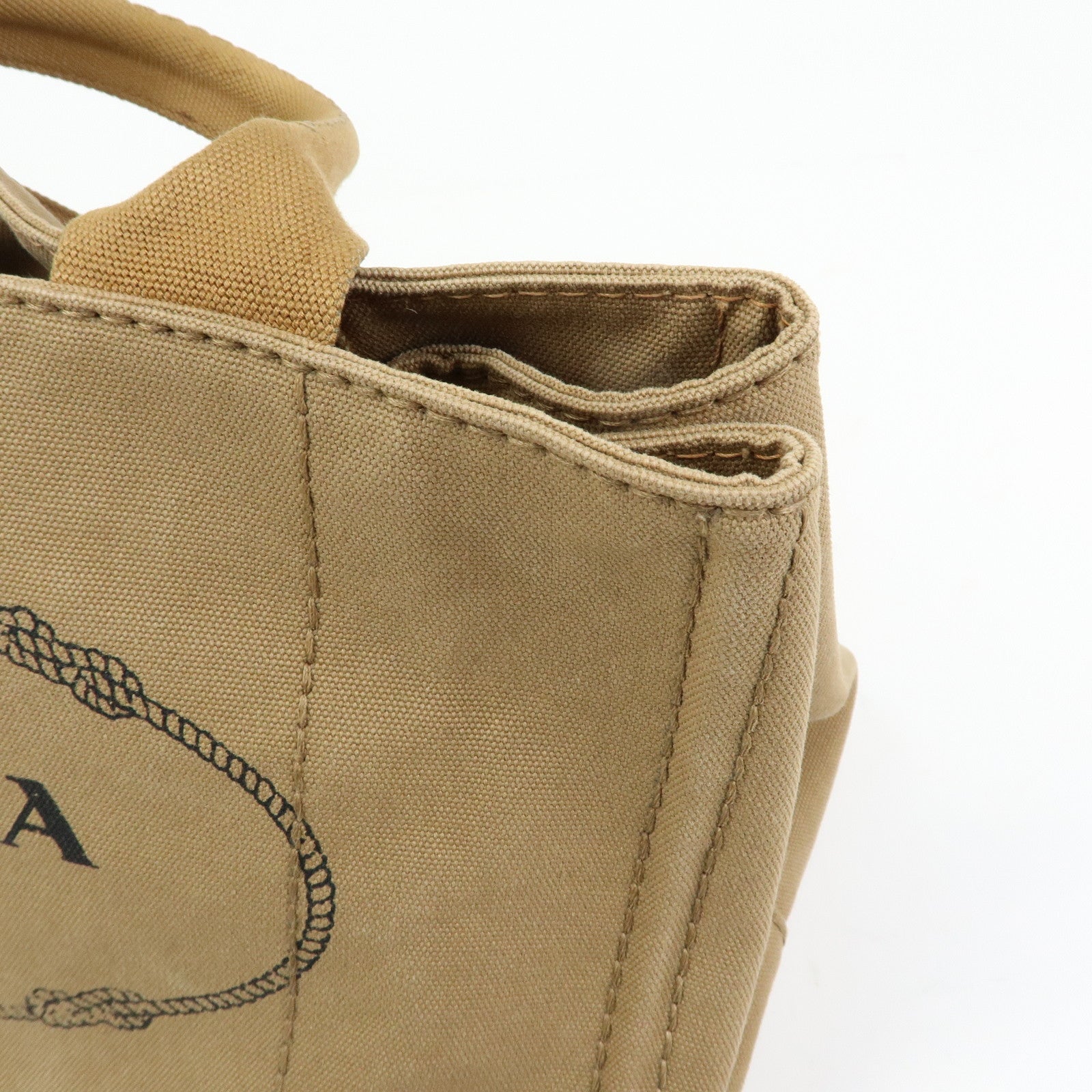 PRADA Triangle Logo CANAPA Canvas 2Way Bag Hand Bag Shoulder Bag