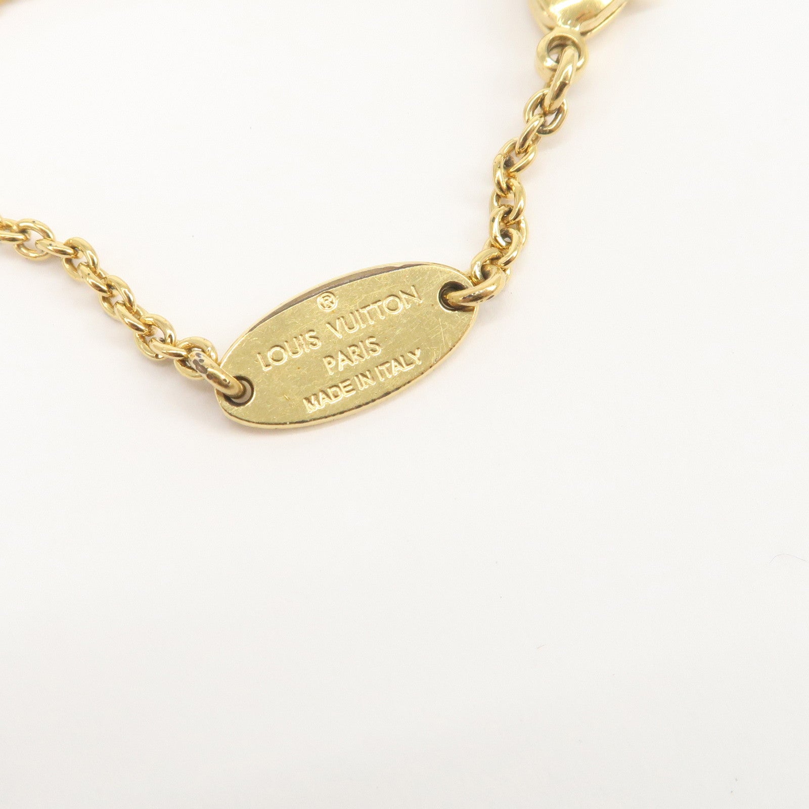 Louis Vuitton Loulougram LV Logo Metal Bracelet Gold M00801