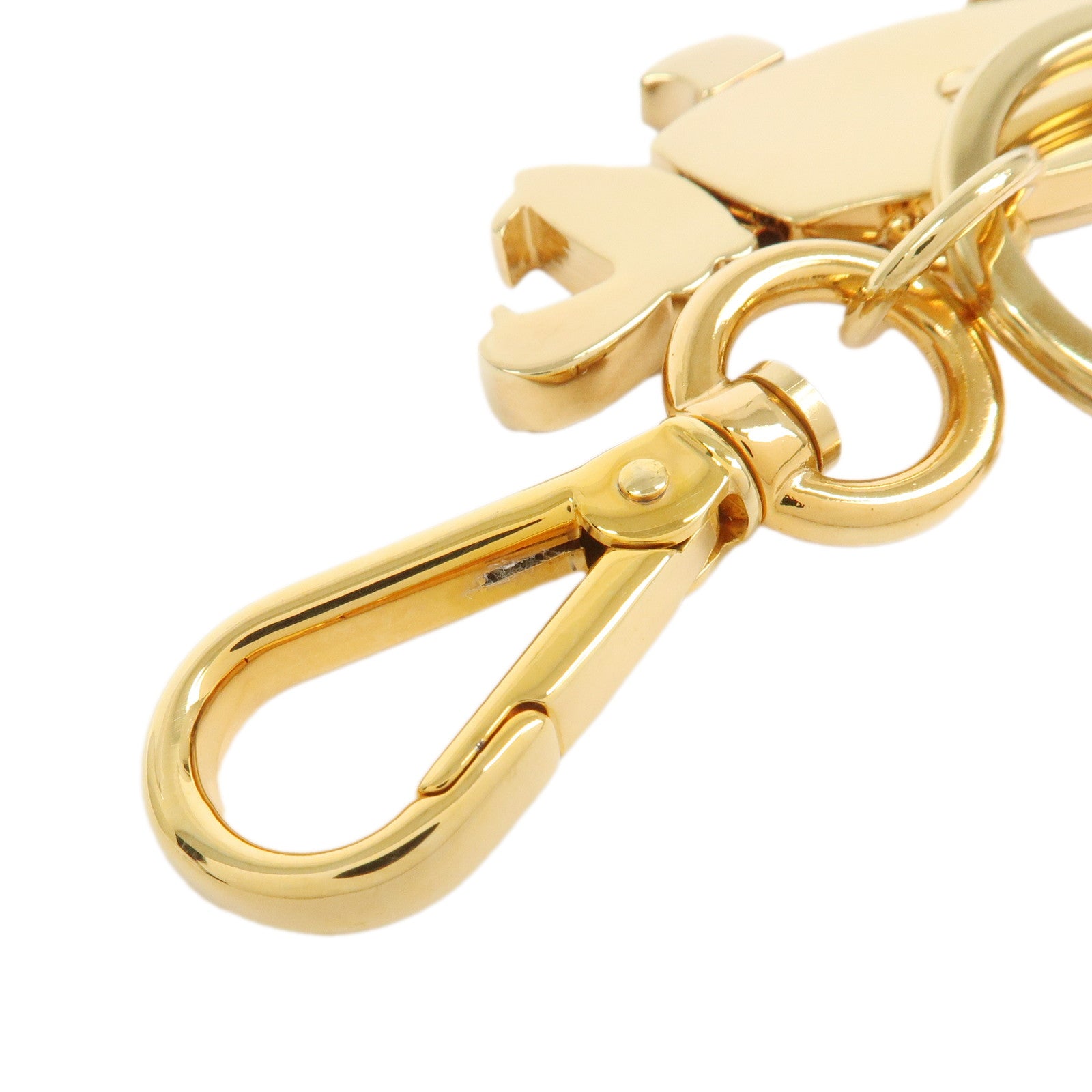 PRADA Hippopotamus Metal Bag Charm Key Charm Black Gold