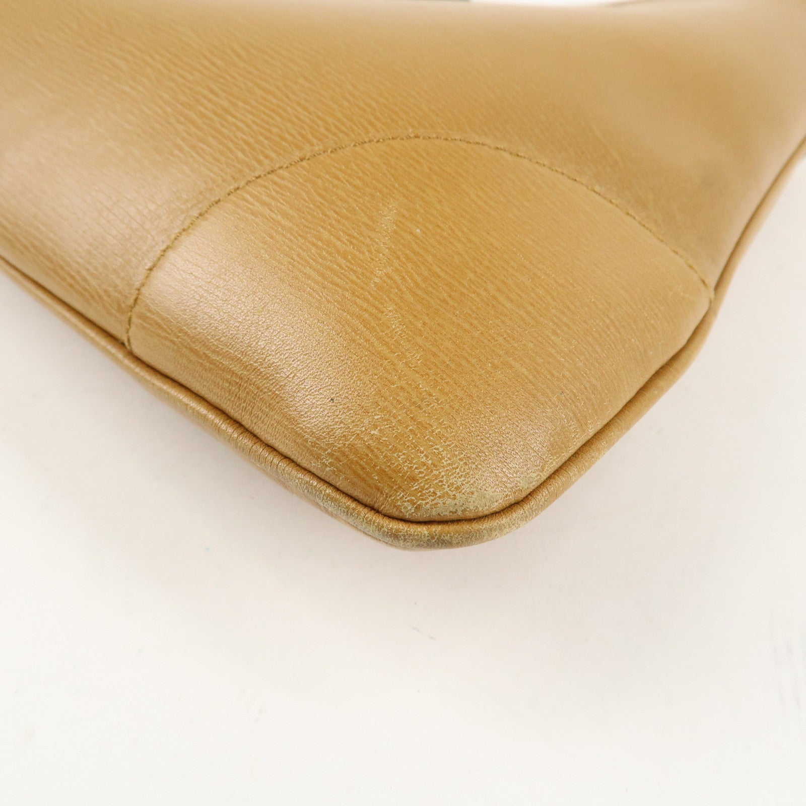 GUCCI Bamboo Leather Shoulder Bag Hand Bag Beige 001.4060.002058 Used