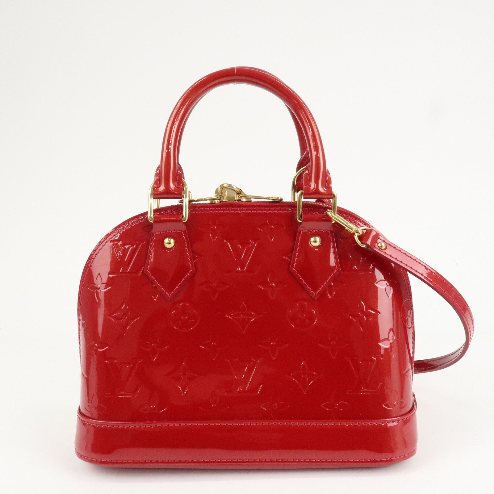 Louis Vuitton Monogram Vernis Alma BB 2Way Bag Red POMME D'AMOUR M91606 Used