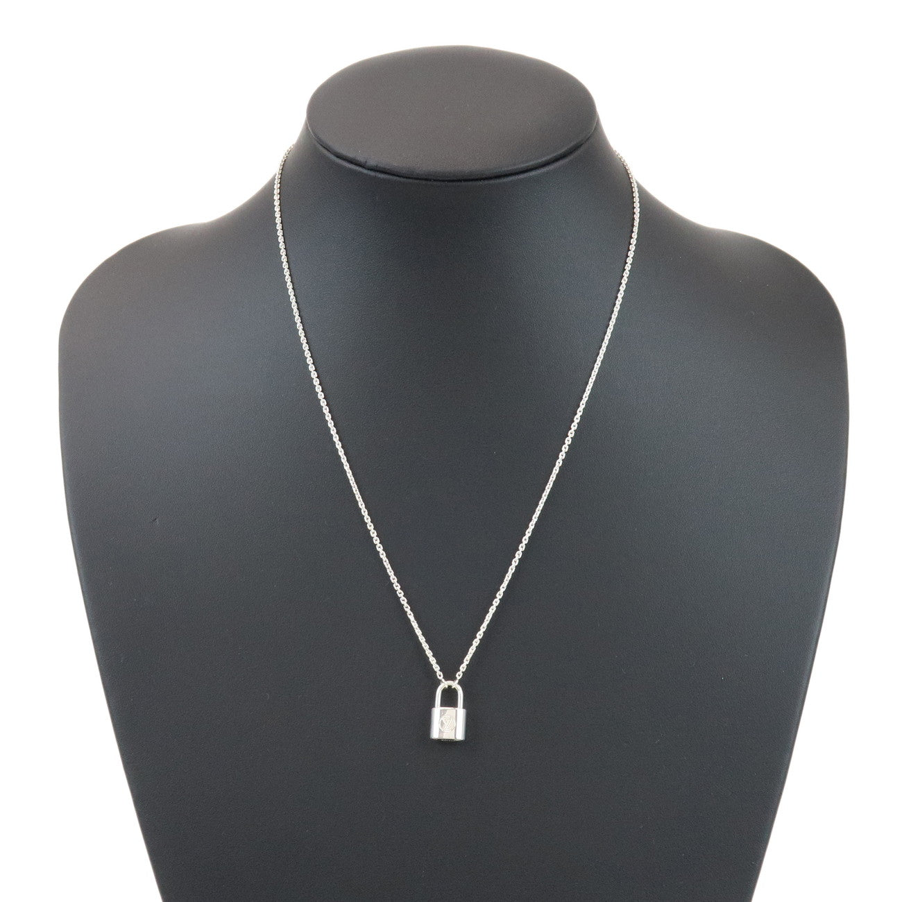 Louis Vuitton Lockit Pendant Necklace SV925 Silver Q93559