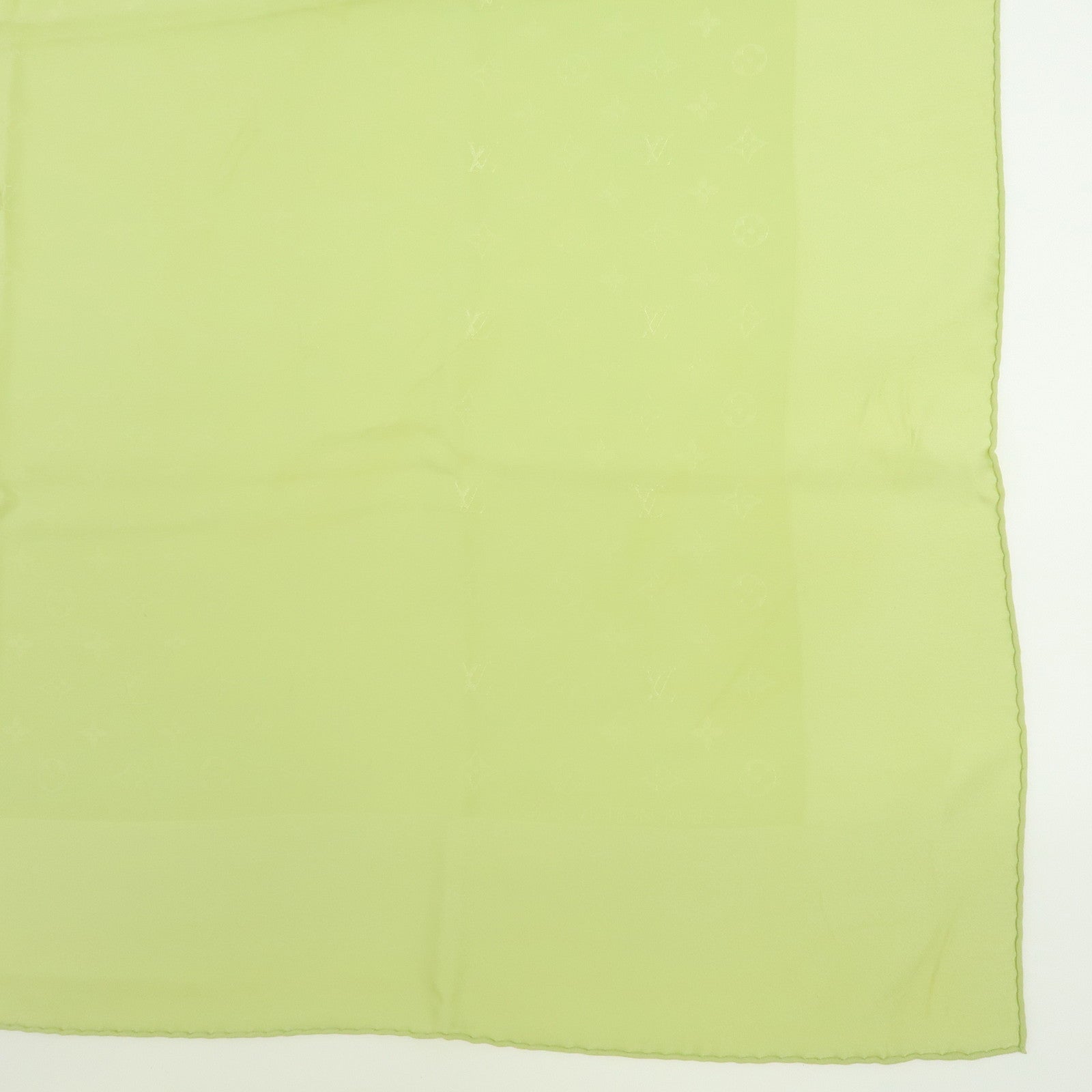 Louis Vuitton Monogram Silk 100% Scarf Shawl Light Green