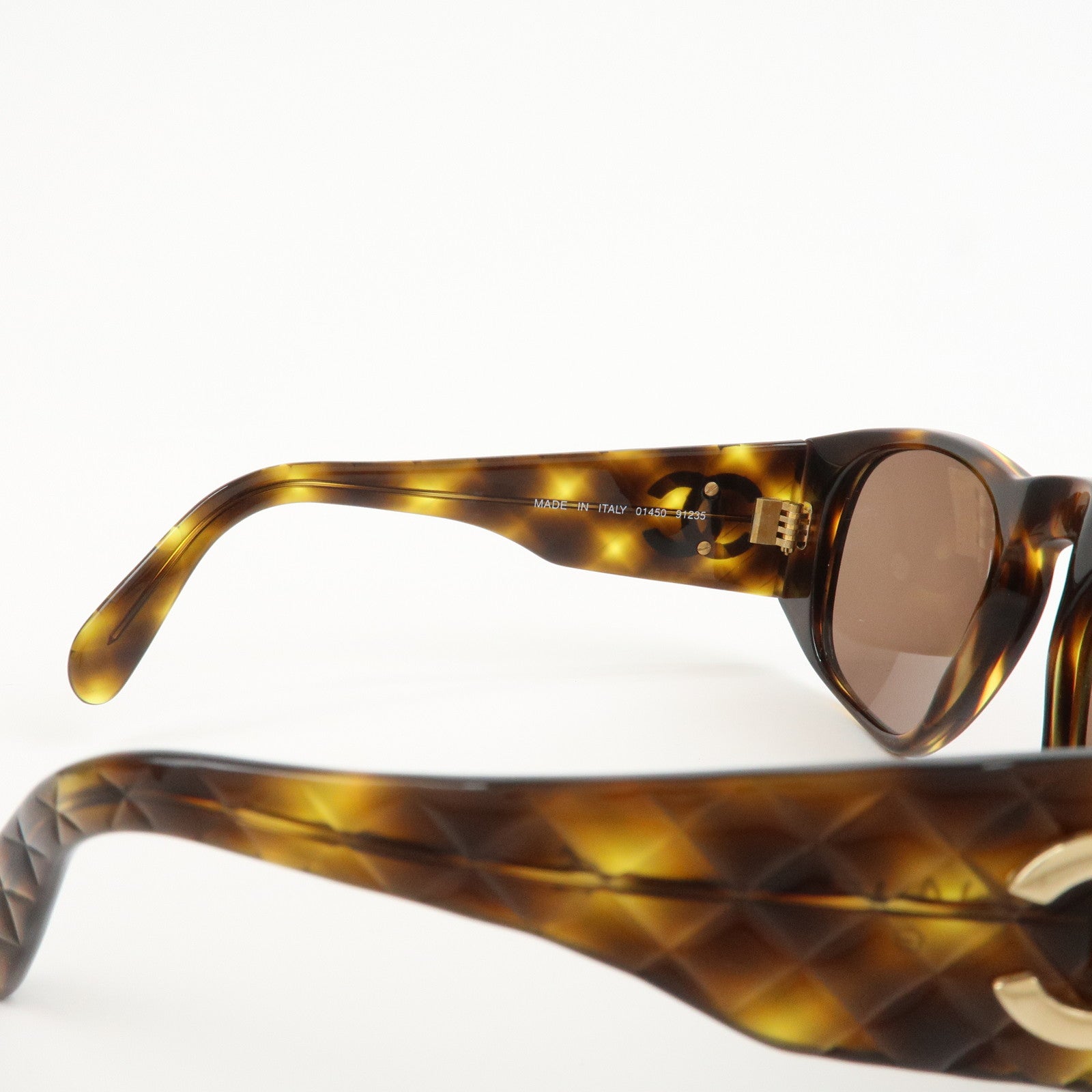 CHANEL COCO Mark Plastic Sunglasses Tortoiseshell Brown