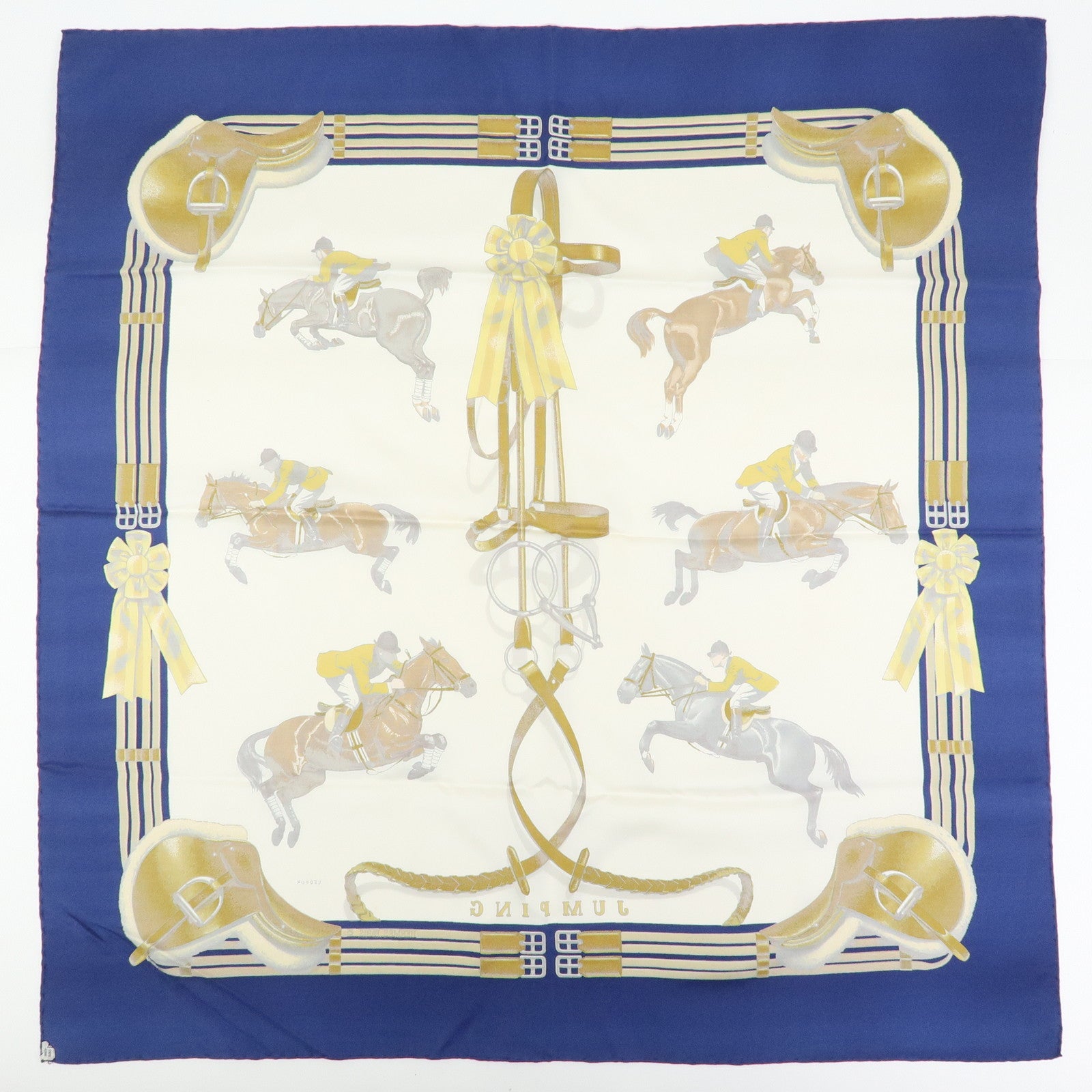 HERMES Carre 90 Set of 2 Silk 100% Scarf BRIDES DE GALA JUMPING