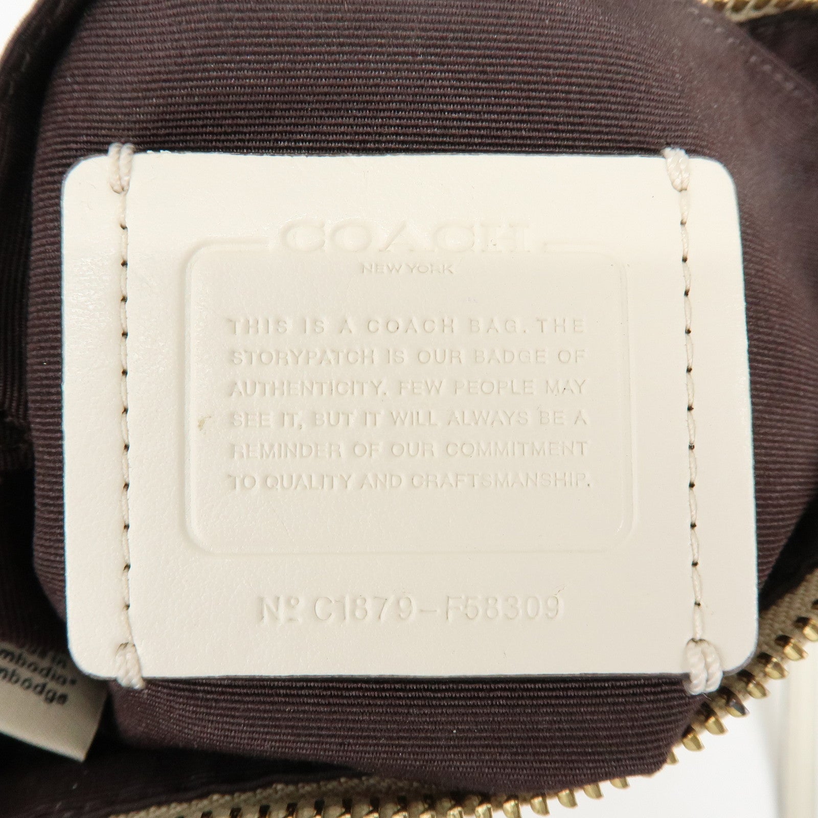 COACH Signature PVC Leather Shoulder Crossbody Bag Beige White