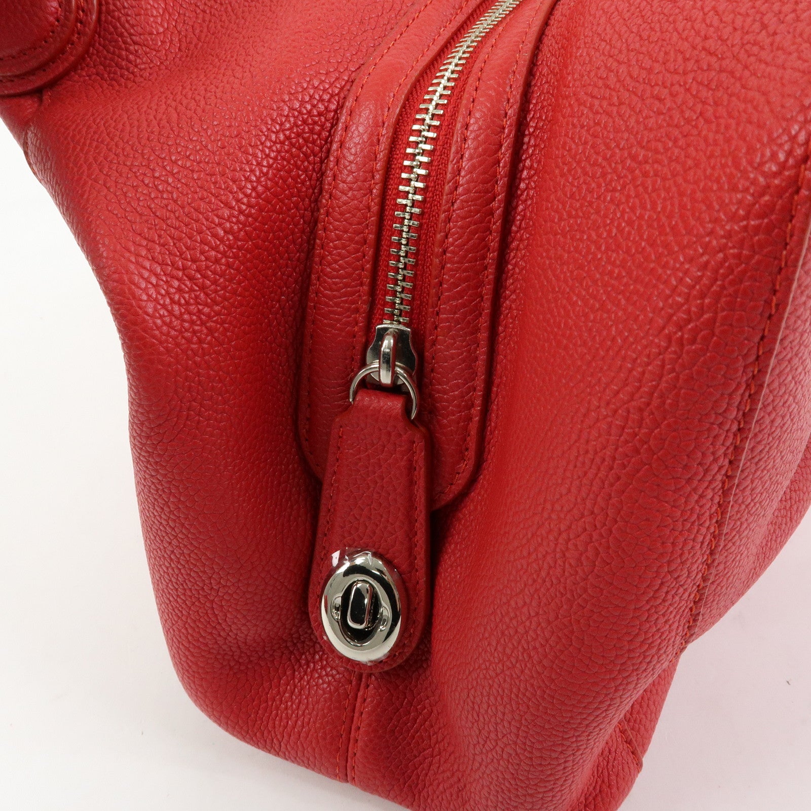 COACH Edie Set of 2 Leather Shoulder Bag Hand Bag Red