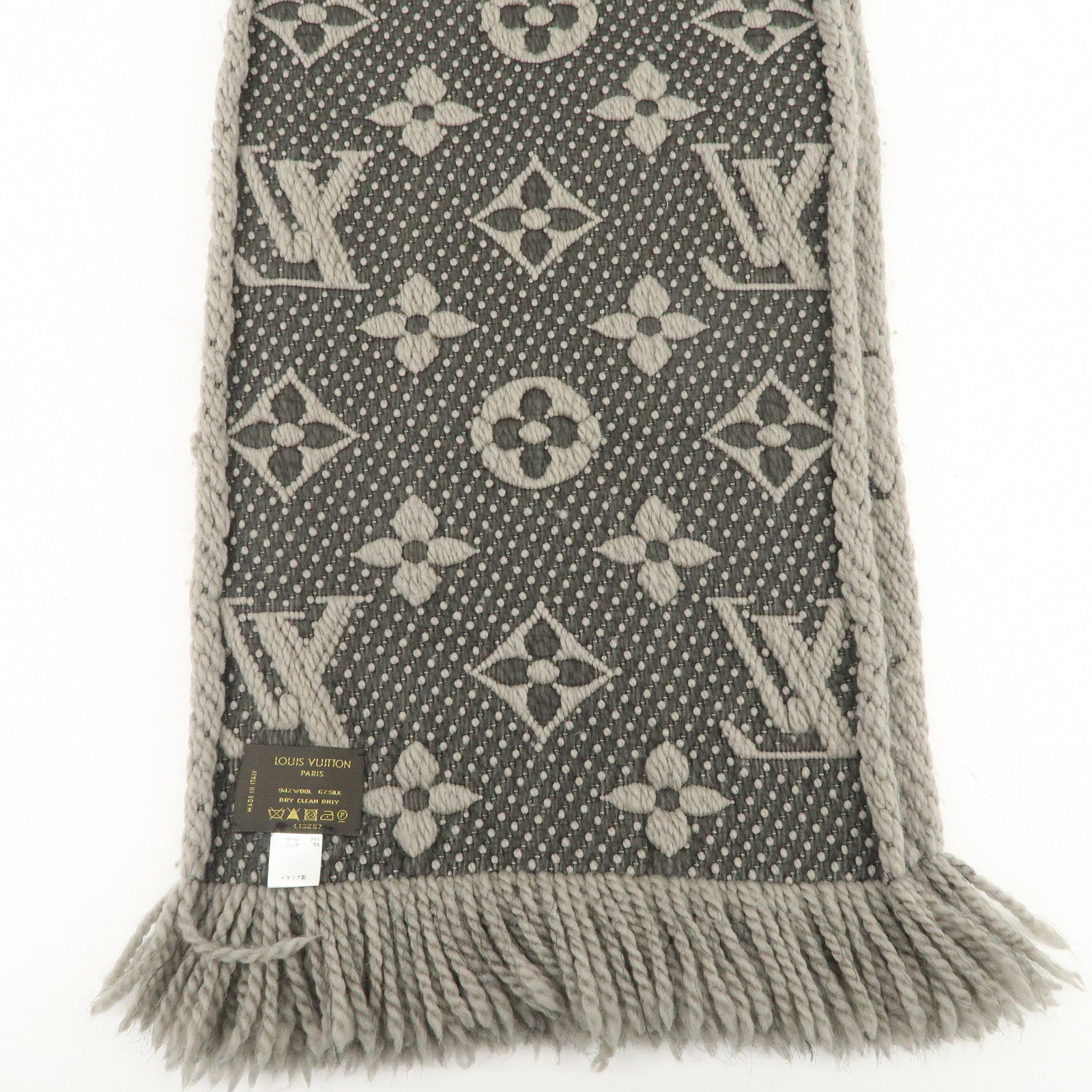 Louis Vuitton Monogram Escharp Logomania Scarf Gris Perle M74742