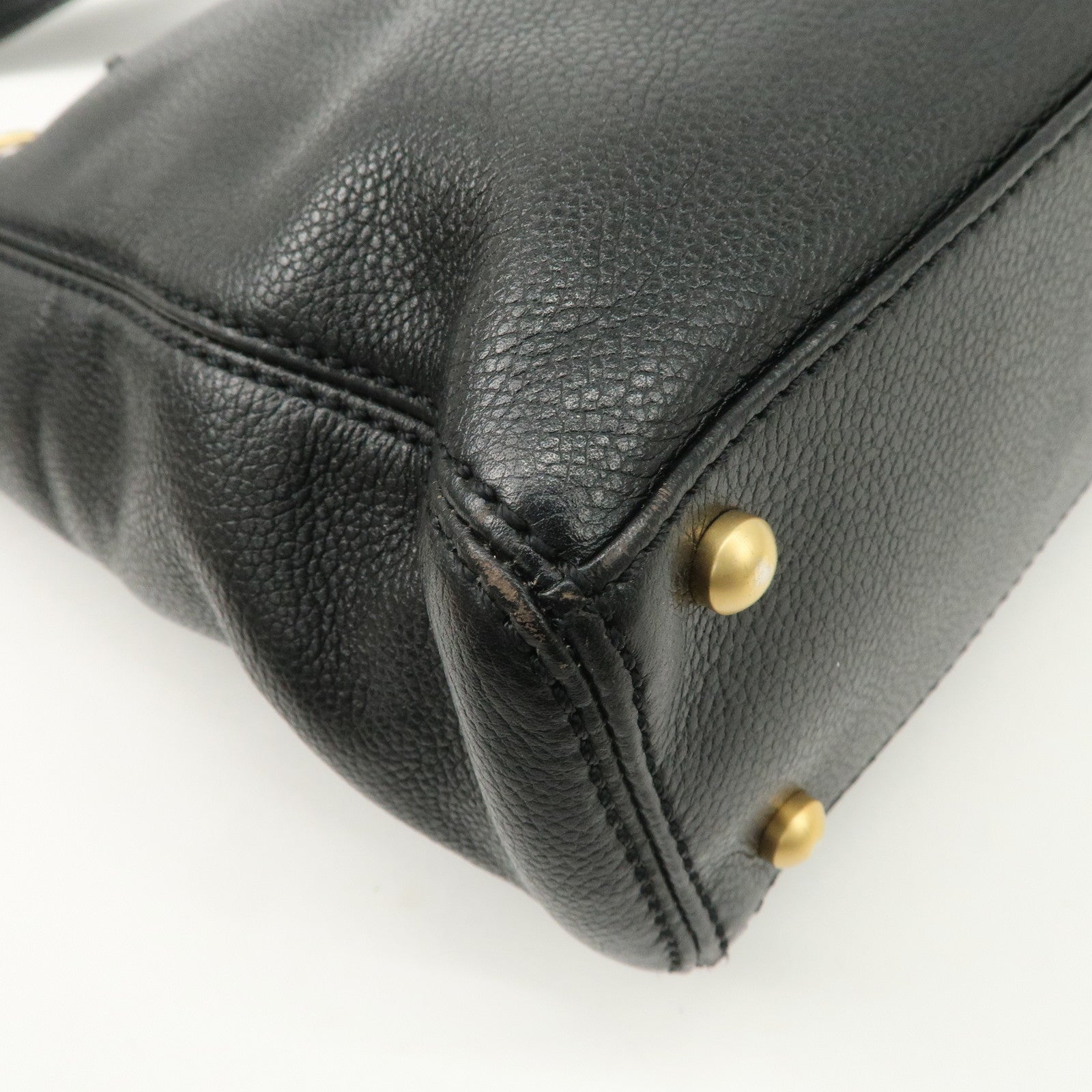 CHANEL COCO Mark Chain Tote Bag Shoulder Bag Black Gold Used