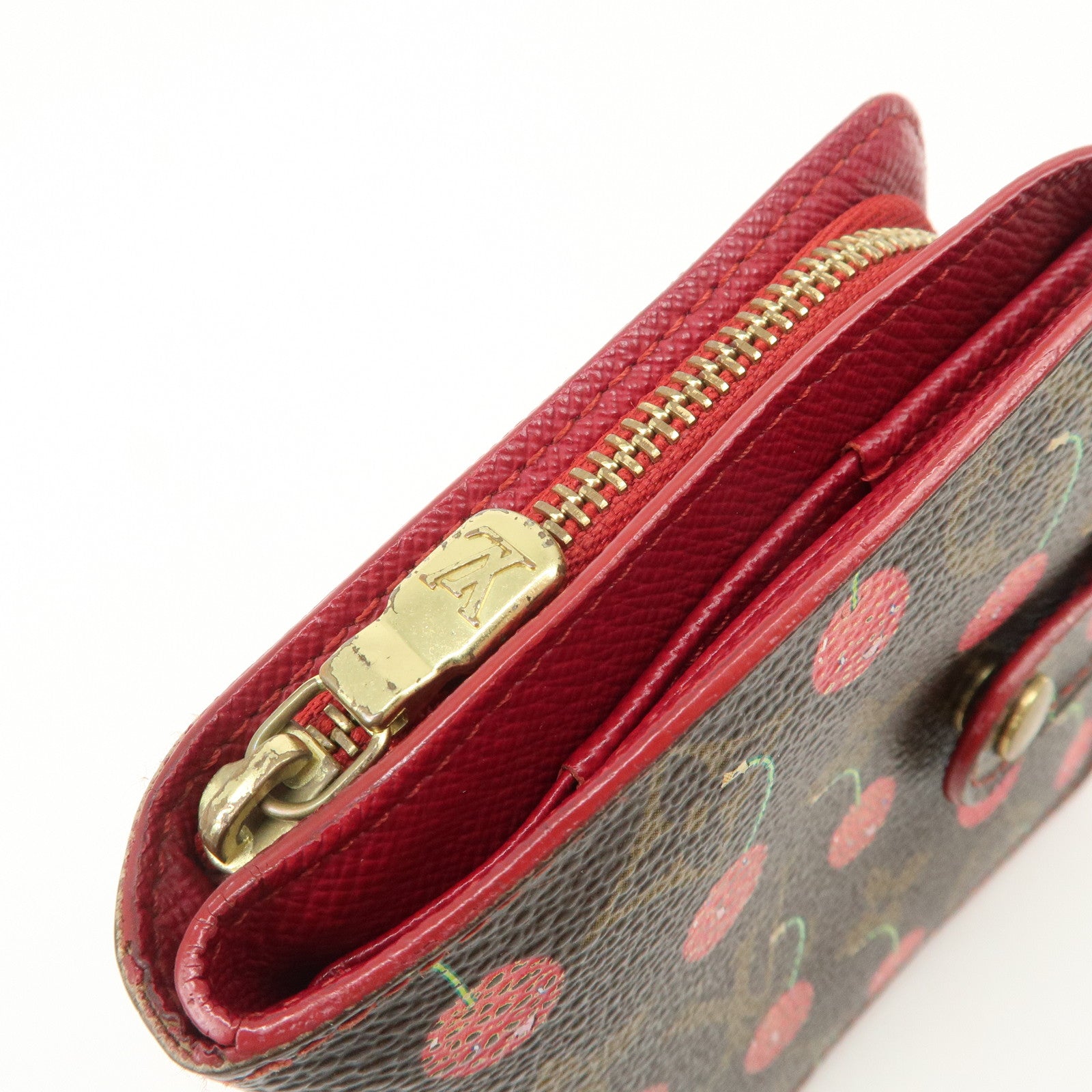 Louis Vuitton Monogram Cherry Compact Zip Bi-fold Wallet M95005