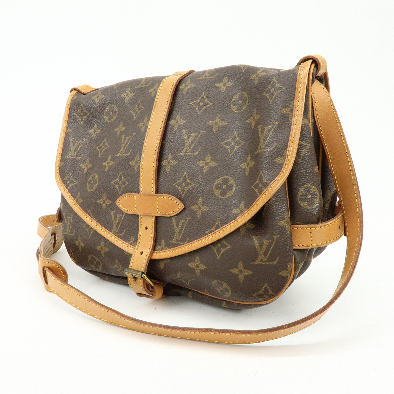 Louis Vuitton Monogram Saumur 30 Canvas Shoulder Bag Brown M42256