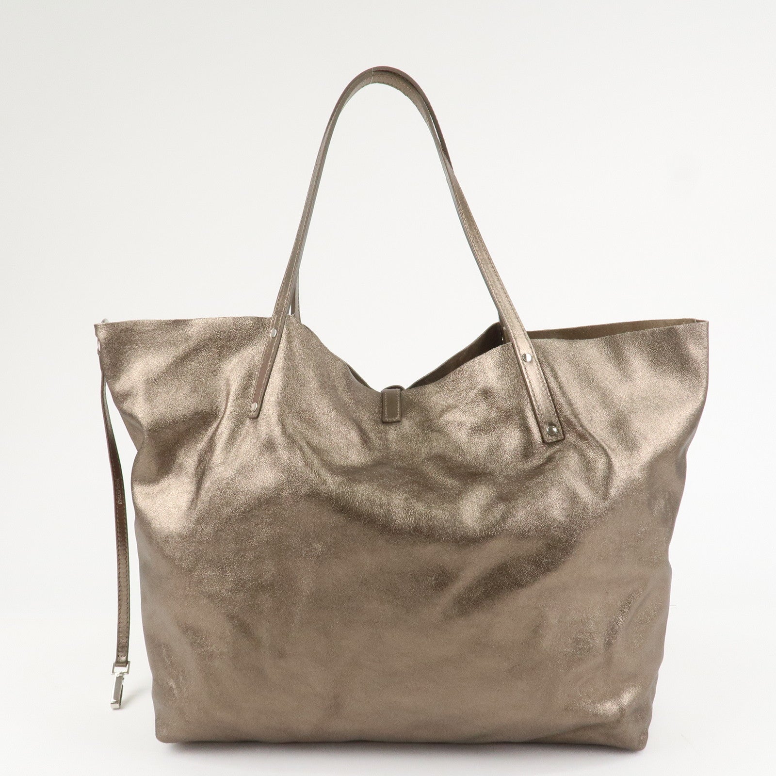 Tiffany&Co. Leather Reversible Tote Bag Gold Used