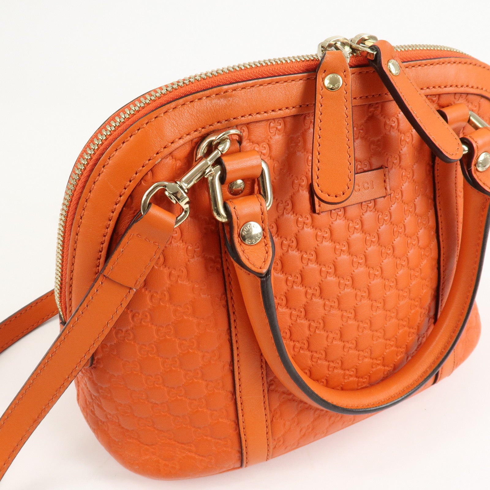 GUCCI Micro Guccissima 2Way Hand Bag Shoulder Bag Orange 449654