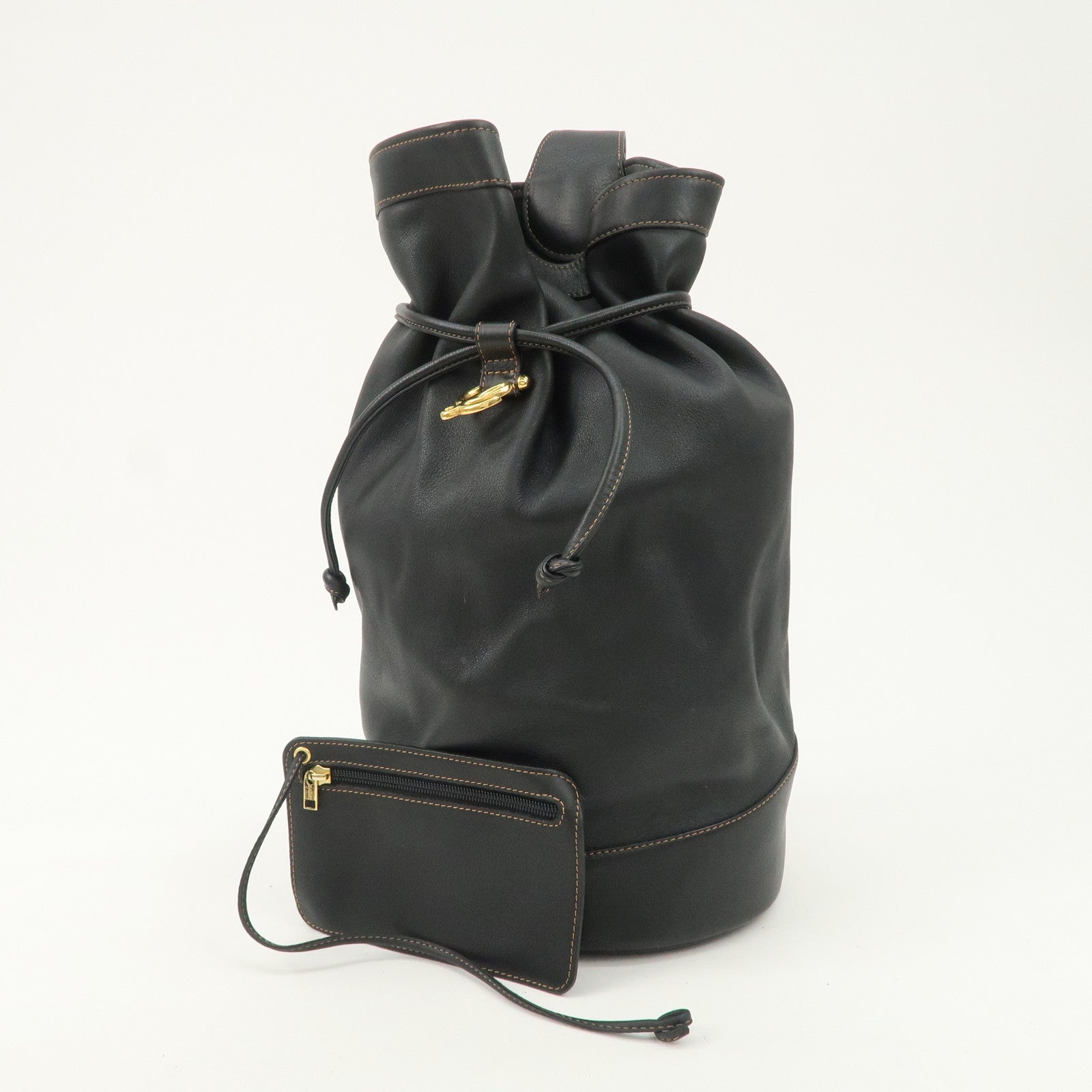 LOEWE Anton Leather Shoulder Bag Cross Body Bag Black Used